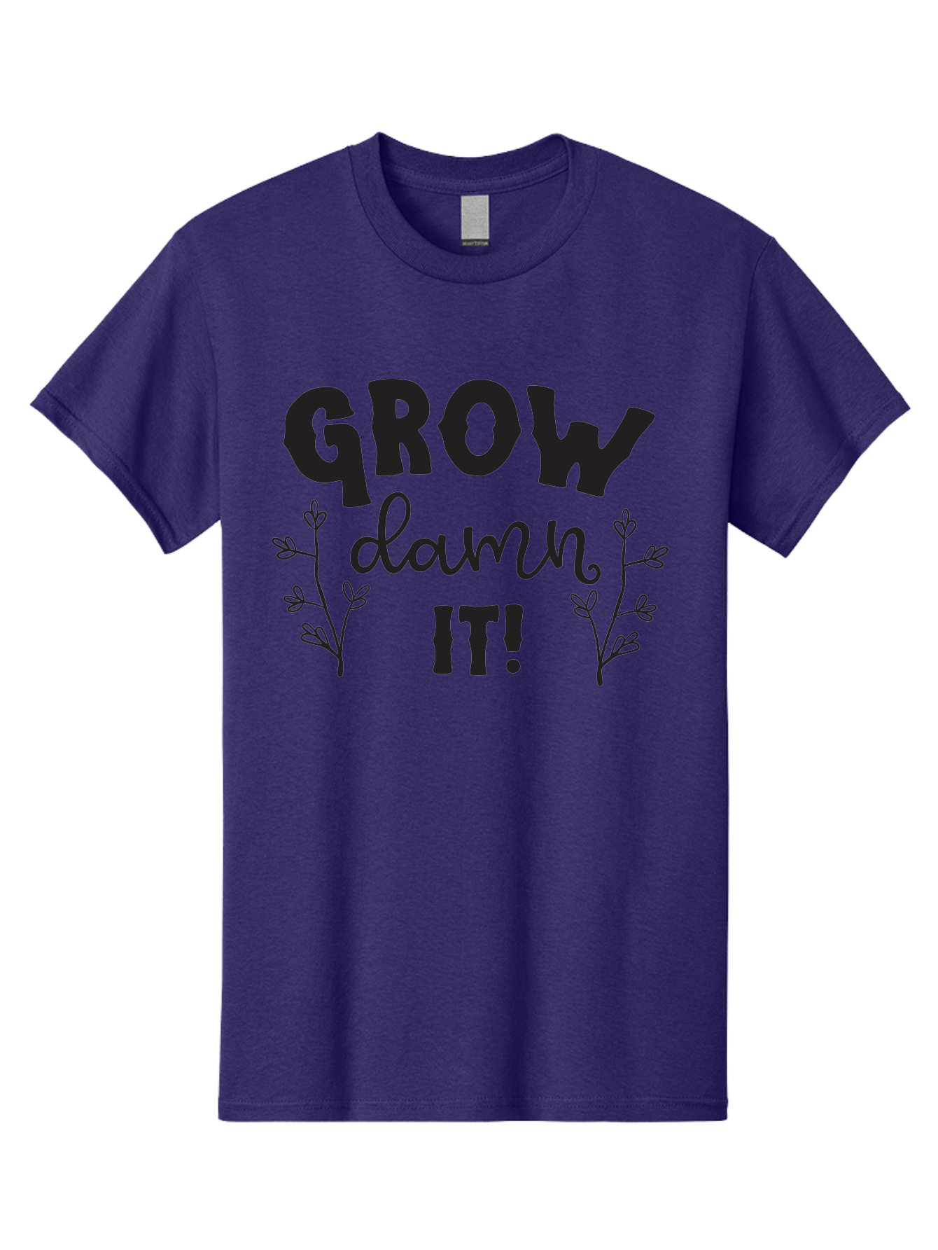 Grow-Damn-It Men'S Graphic Tee, 100% Cotton, Comfortable Casual Summer Wear, Machine Washable, Motivational Quote, Plant Growth, Inspiration, Gardening, Positivity, Growth Mindset, Botanical Illustrations, Typography Art Aac781 11