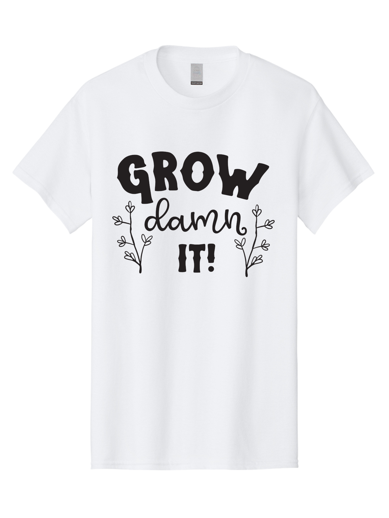 Grow-Damn-It Men'S Graphic Tee, 100% Cotton, Comfortable Casual Summer Wear, Machine Washable, Motivational Quote, Plant Growth, Inspiration, Gardening, Positivity, Growth Mindset, Botanical Illustrations, Typography Art Aac781 29