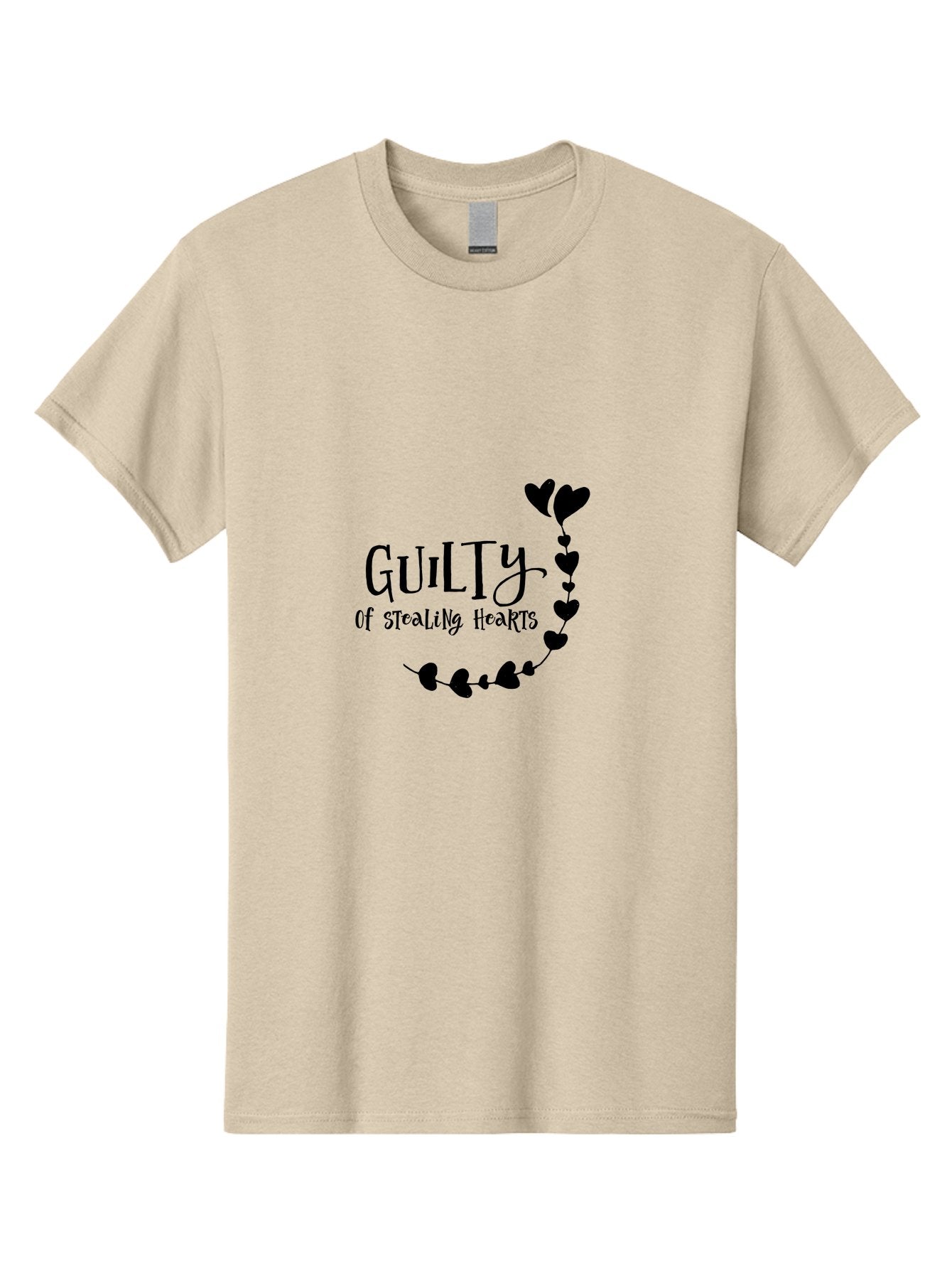 Guilty-Of-Stealing-Hearts Men'S Graphic Tee, 100% Cotton, Comfortable Casual Summer Wear, Machine Washable, Guilty Of Stealing Hearts, Heartbreak, Love, Valentines Day, Romance, Black Hearts, Love Affair, Heart Design, Playful Font Aac782 13