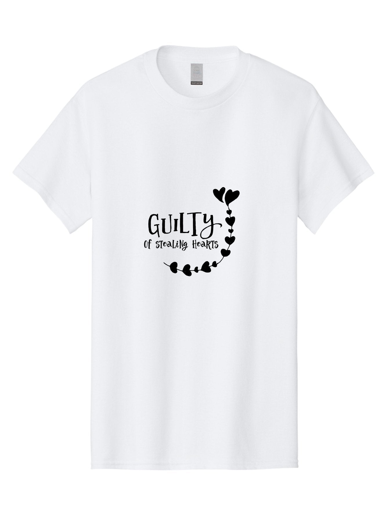 Guilty-Of-Stealing-Hearts Men'S Graphic Tee, 100% Cotton, Comfortable Casual Summer Wear, Machine Washable, Guilty Of Stealing Hearts, Heartbreak, Love, Valentines Day, Romance, Black Hearts, Love Affair, Heart Design, Playful Font Aac782 14