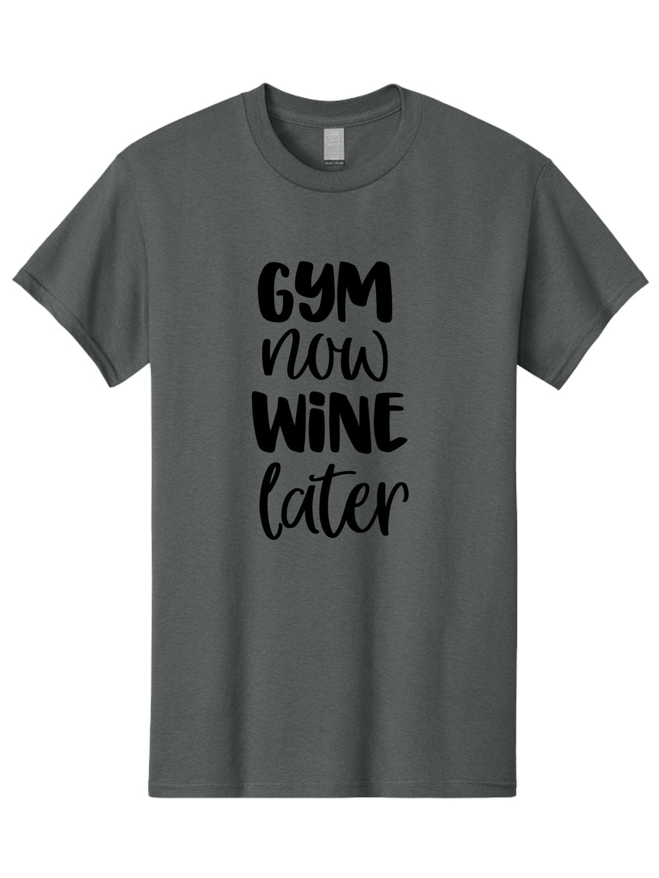 Gym-Now-Wine-Later-1 Men'S Graphic Tee, 100% Cotton, Comfortable Casual Summer Wear, Machine Washable, Gym Motivation, Fitness Quotes, Wine Lover, Fitness Humor, Workout Inspiration, Funny Sayings, Wine Time, Gym Now Wine Later Aac783 10