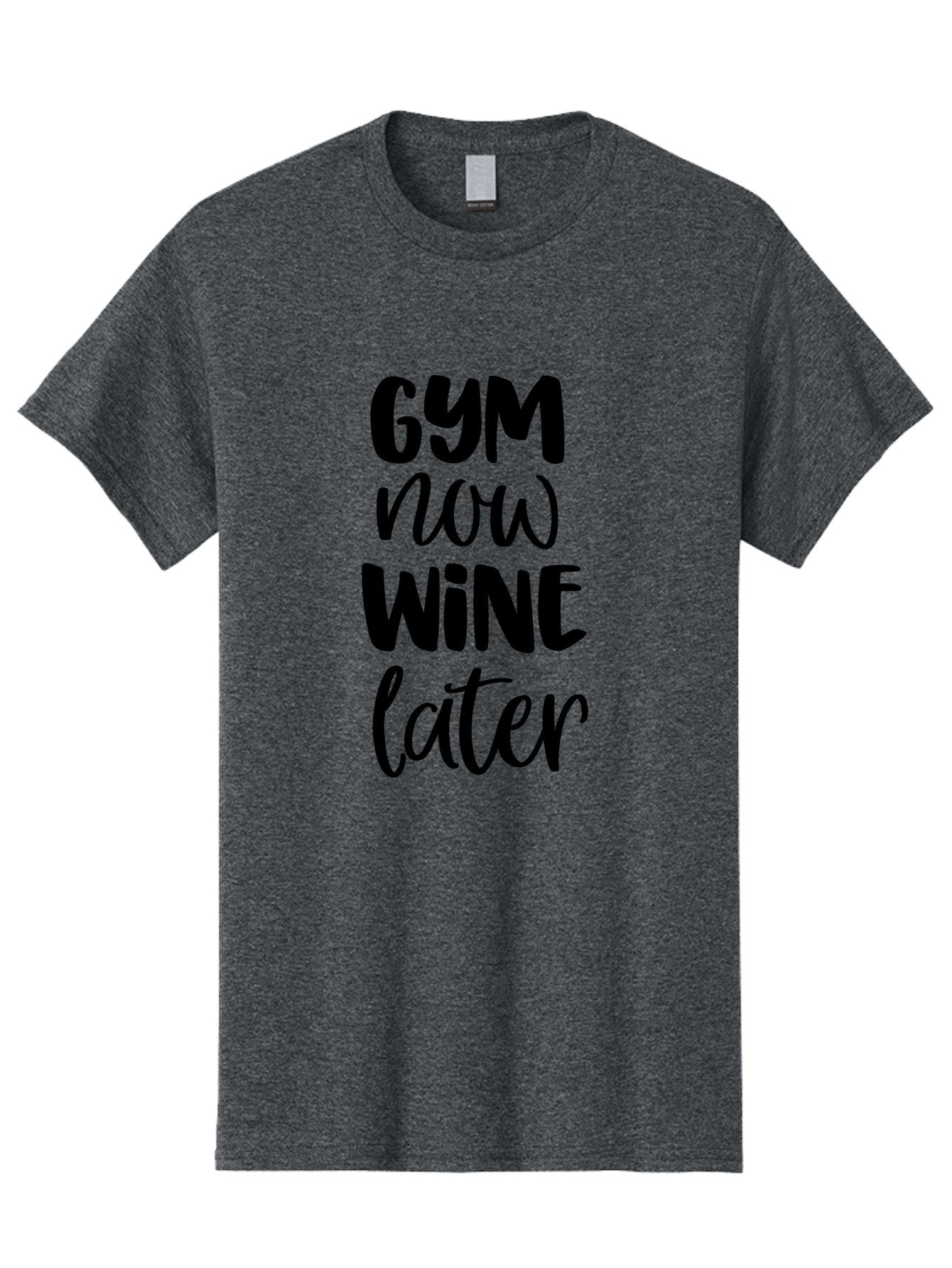 Gym-Now-Wine-Later-1 Men'S Graphic Tee, 100% Cotton, Comfortable Casual Summer Wear, Machine Washable, Gym Motivation, Fitness Quotes, Wine Lover, Fitness Humor, Workout Inspiration, Funny Sayings, Wine Time, Gym Now Wine Later Aac783 9