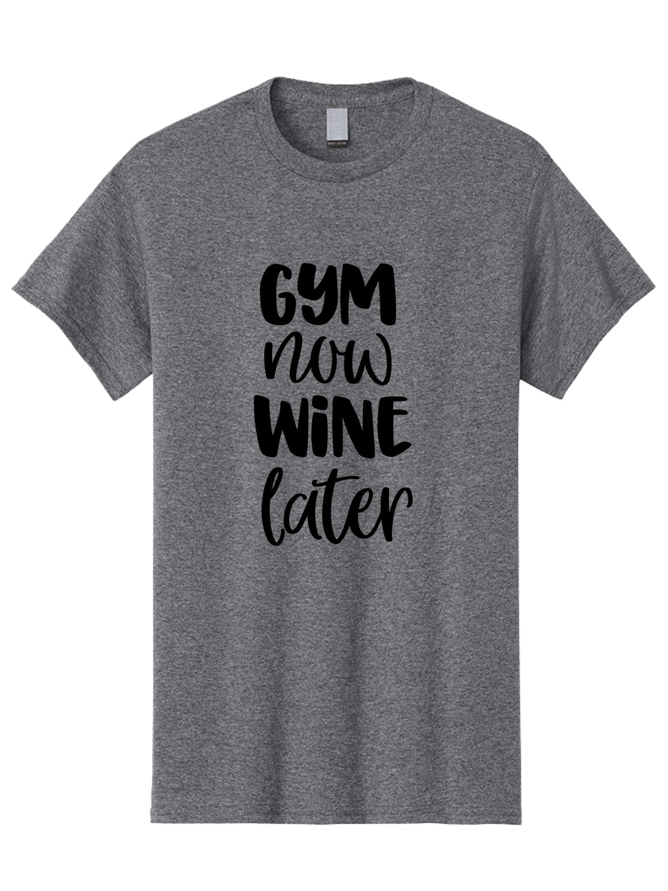 Gym-Now-Wine-Later-1 Men'S Graphic Tee, 100% Cotton, Comfortable Casual Summer Wear, Machine Washable, Gym Motivation, Fitness Quotes, Wine Lover, Fitness Humor, Workout Inspiration, Funny Sayings, Wine Time, Gym Now Wine Later Aac783 7