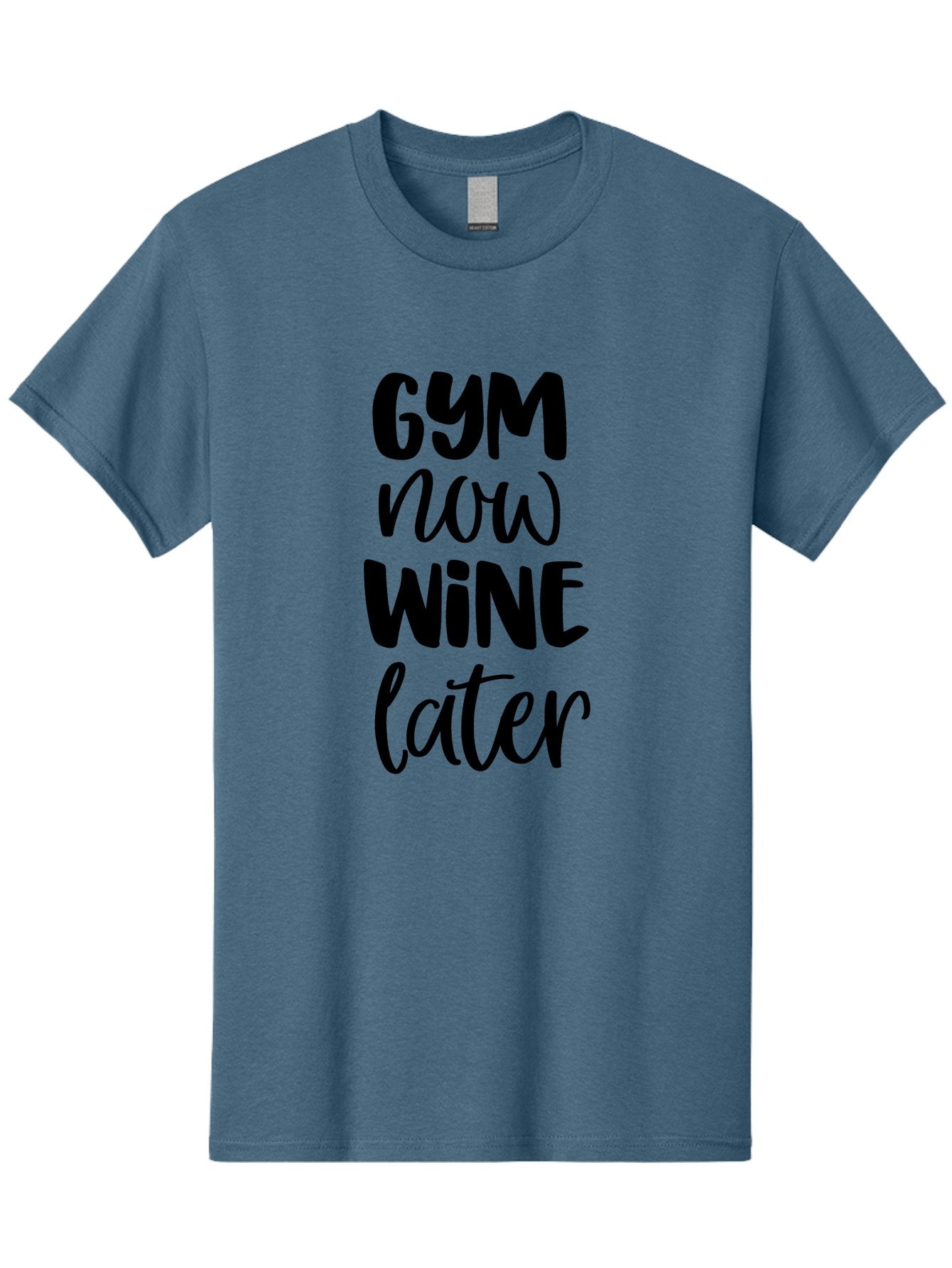 Gym-Now-Wine-Later-1 Men'S Graphic Tee, 100% Cotton, Comfortable Casual Summer Wear, Machine Washable, Gym Motivation, Fitness Quotes, Wine Lover, Fitness Humor, Workout Inspiration, Funny Sayings, Wine Time, Gym Now Wine Later Aac783 11