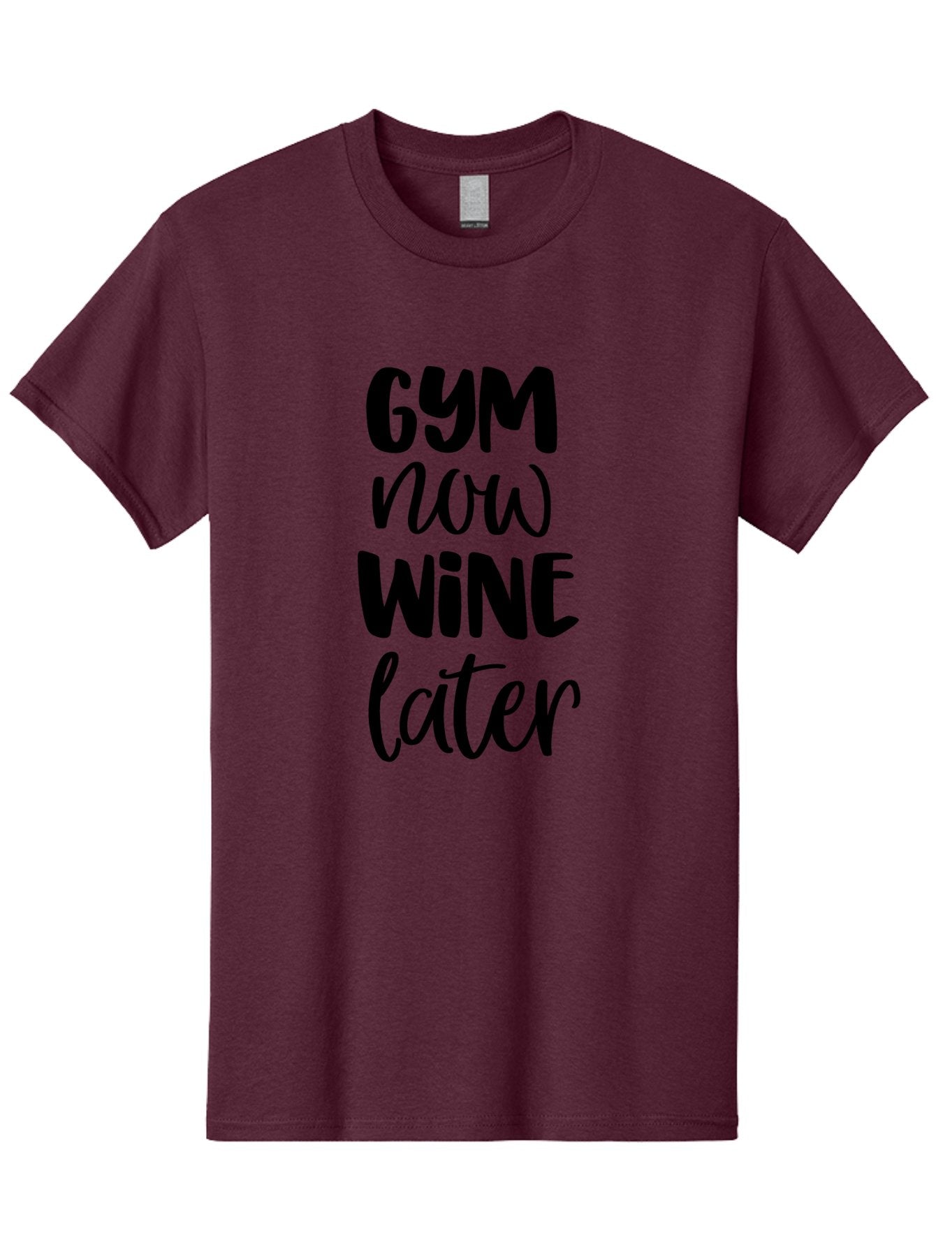 Gym-Now-Wine-Later-1 Men'S Graphic Tee, 100% Cotton, Comfortable Casual Summer Wear, Machine Washable, Gym Motivation, Fitness Quotes, Wine Lover, Fitness Humor, Workout Inspiration, Funny Sayings, Wine Time, Gym Now Wine Later Aac783 14