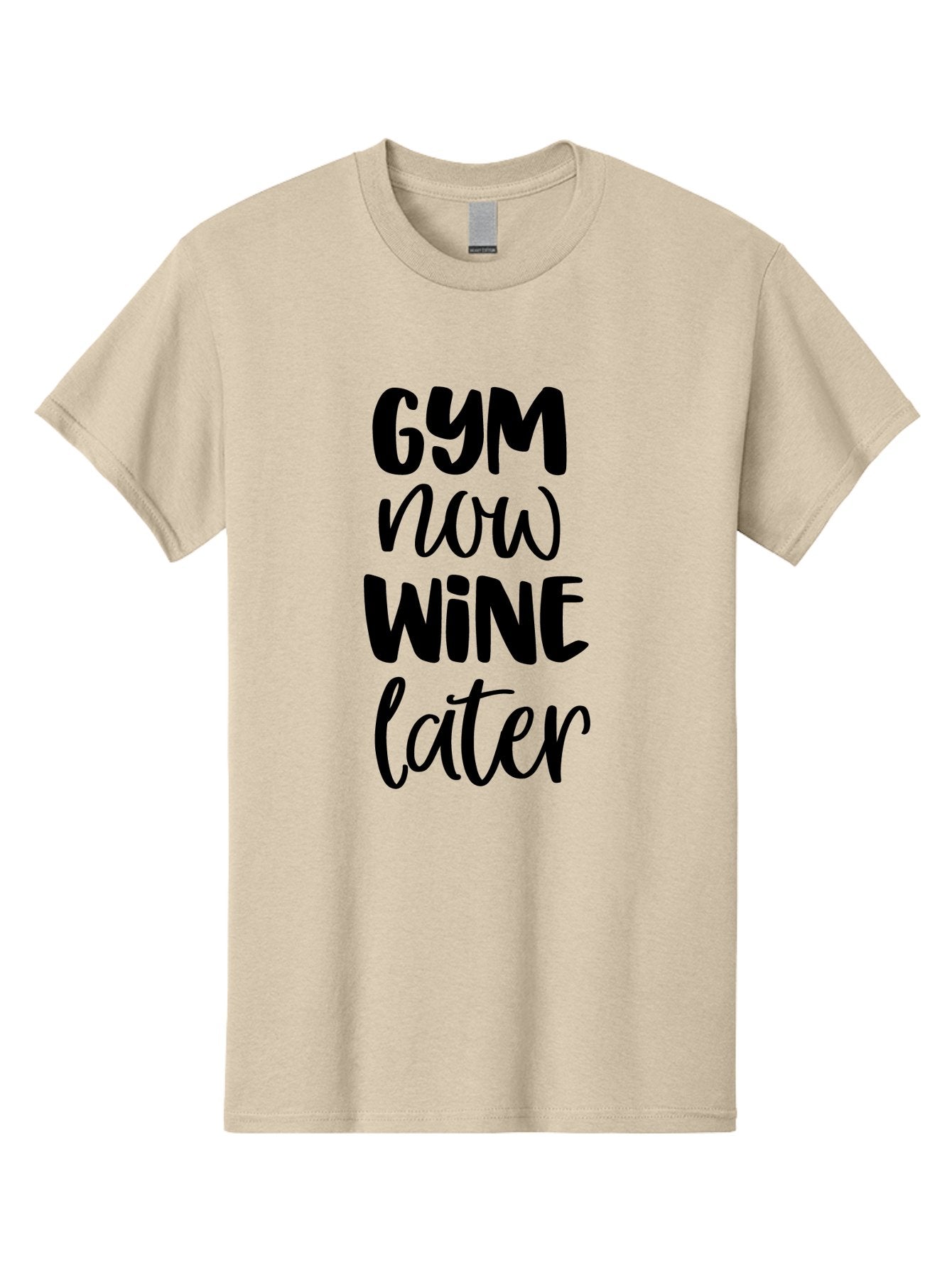 Gym-Now-Wine-Later-1 Men'S Graphic Tee, 100% Cotton, Comfortable Casual Summer Wear, Machine Washable, Gym Motivation, Fitness Quotes, Wine Lover, Fitness Humor, Workout Inspiration, Funny Sayings, Wine Time, Gym Now Wine Later Aac783 5
