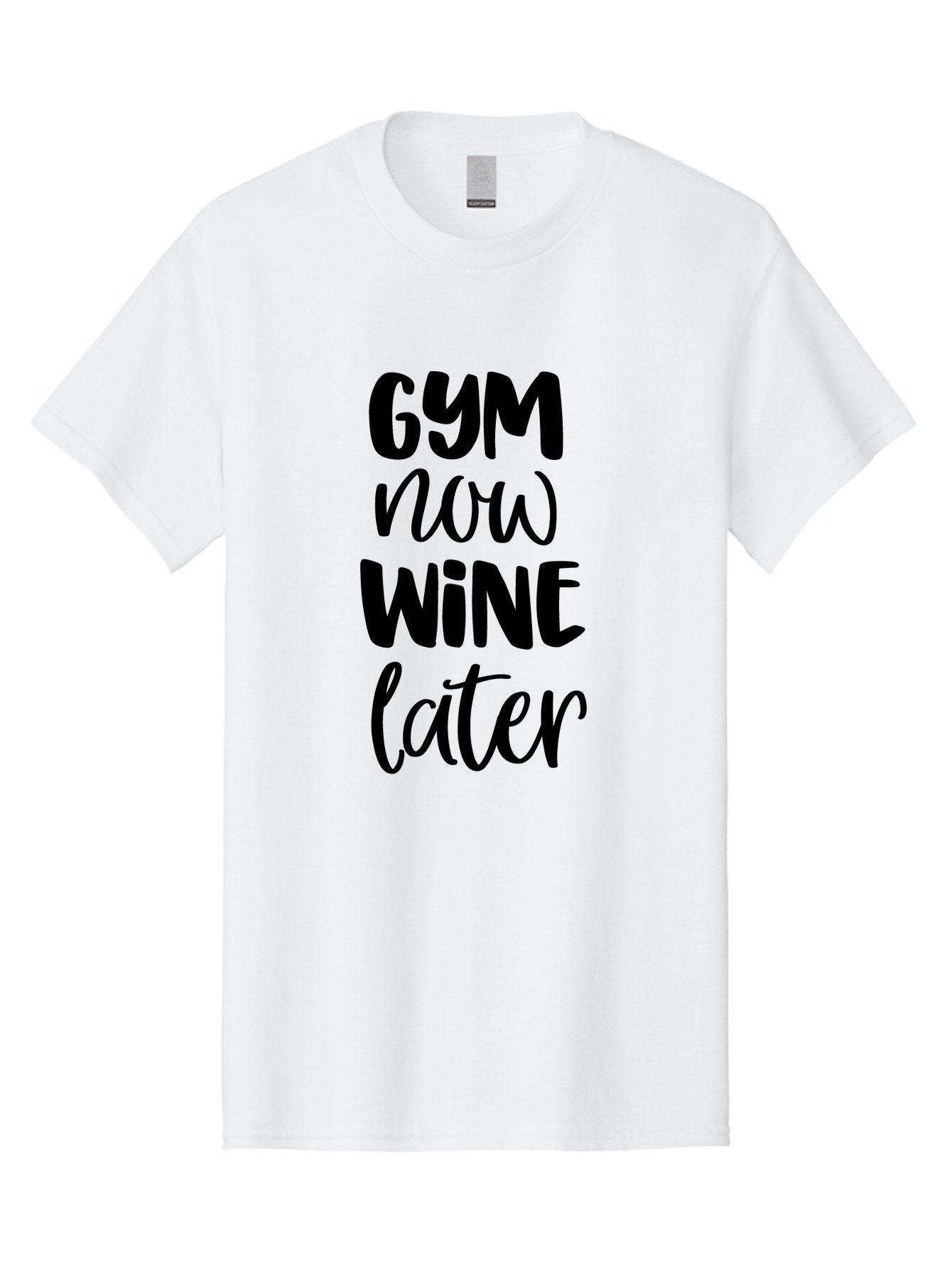 Gym-Now-Wine-Later-1 Men'S Graphic Tee, 100% Cotton, Comfortable Casual Summer Wear, Machine Washable, Gym Motivation, Fitness Quotes, Wine Lover, Fitness Humor, Workout Inspiration, Funny Sayings, Wine Time, Gym Now Wine Later Aac783 8