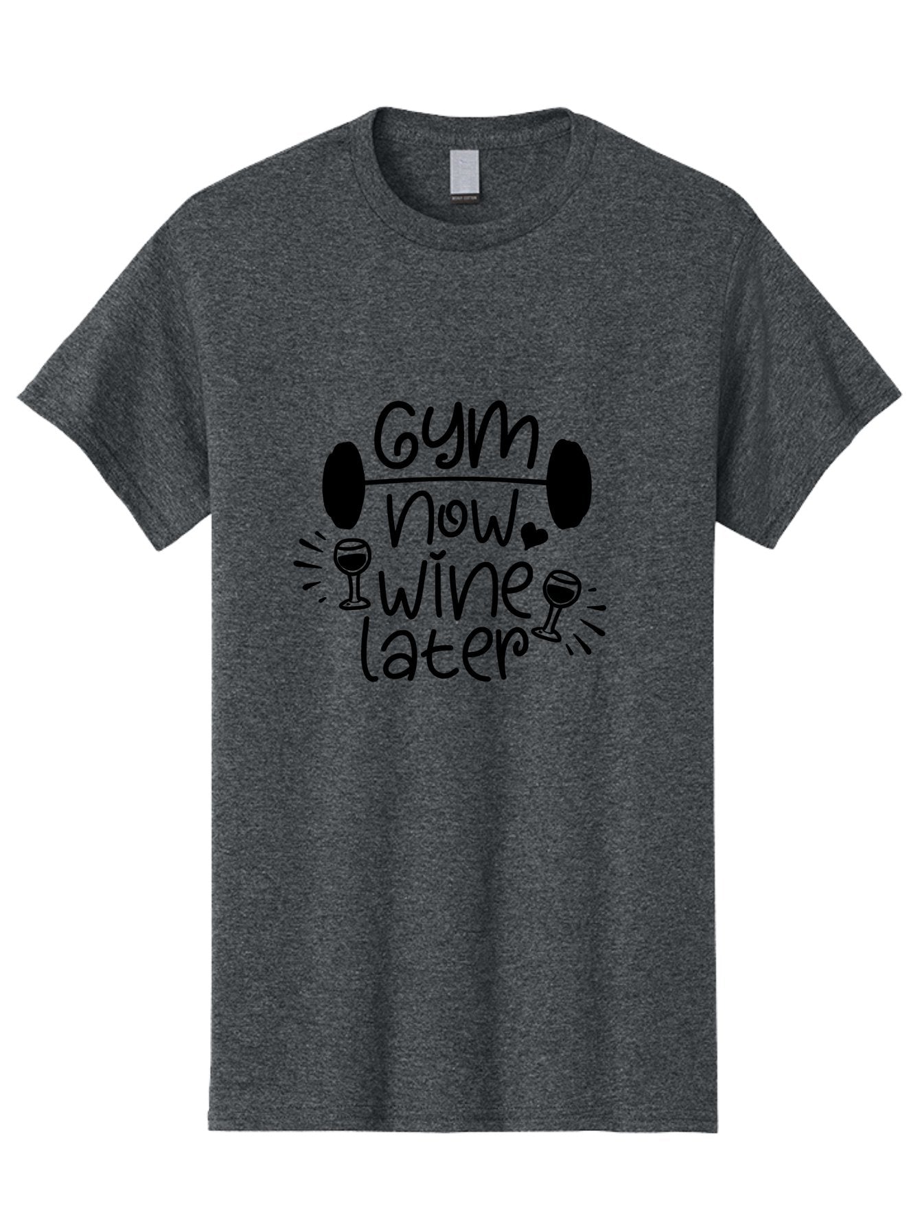 Gym-Now-Wine-Later Men'S Graphic Tee, 100% Cotton, Comfortable Casual Summer Wear, Machine Washable, Gym Motivation, Fitness Quote, Wine Lover, Workout Inspiration, Balance, Fitness Humor, Healthy Lifestyle, Gym And Wine Aac784 3