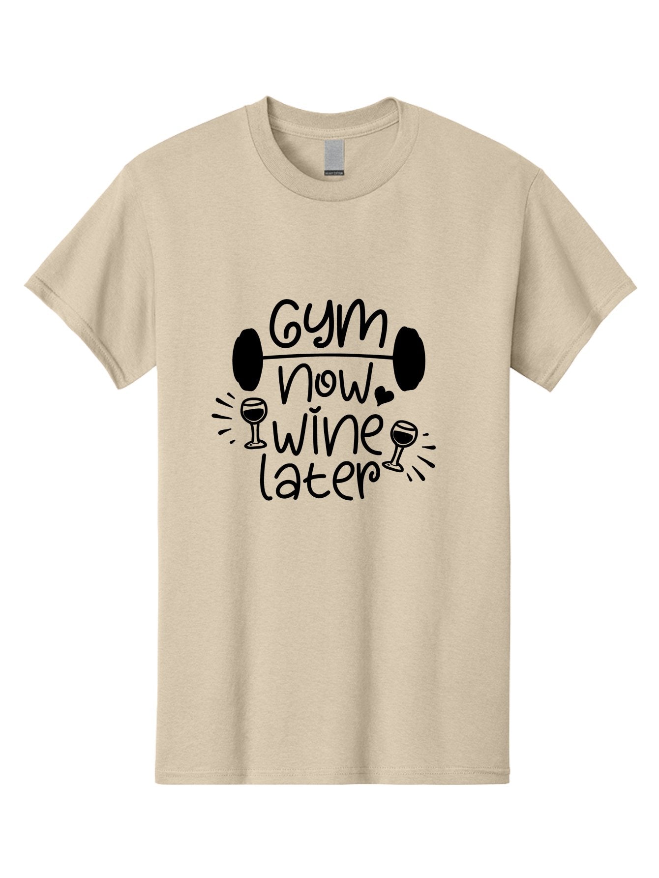 Gym-Now-Wine-Later Men'S Graphic Tee, 100% Cotton, Comfortable Casual Summer Wear, Machine Washable, Gym Motivation, Fitness Quote, Wine Lover, Workout Inspiration, Balance, Fitness Humor, Healthy Lifestyle, Gym And Wine Aac784 6