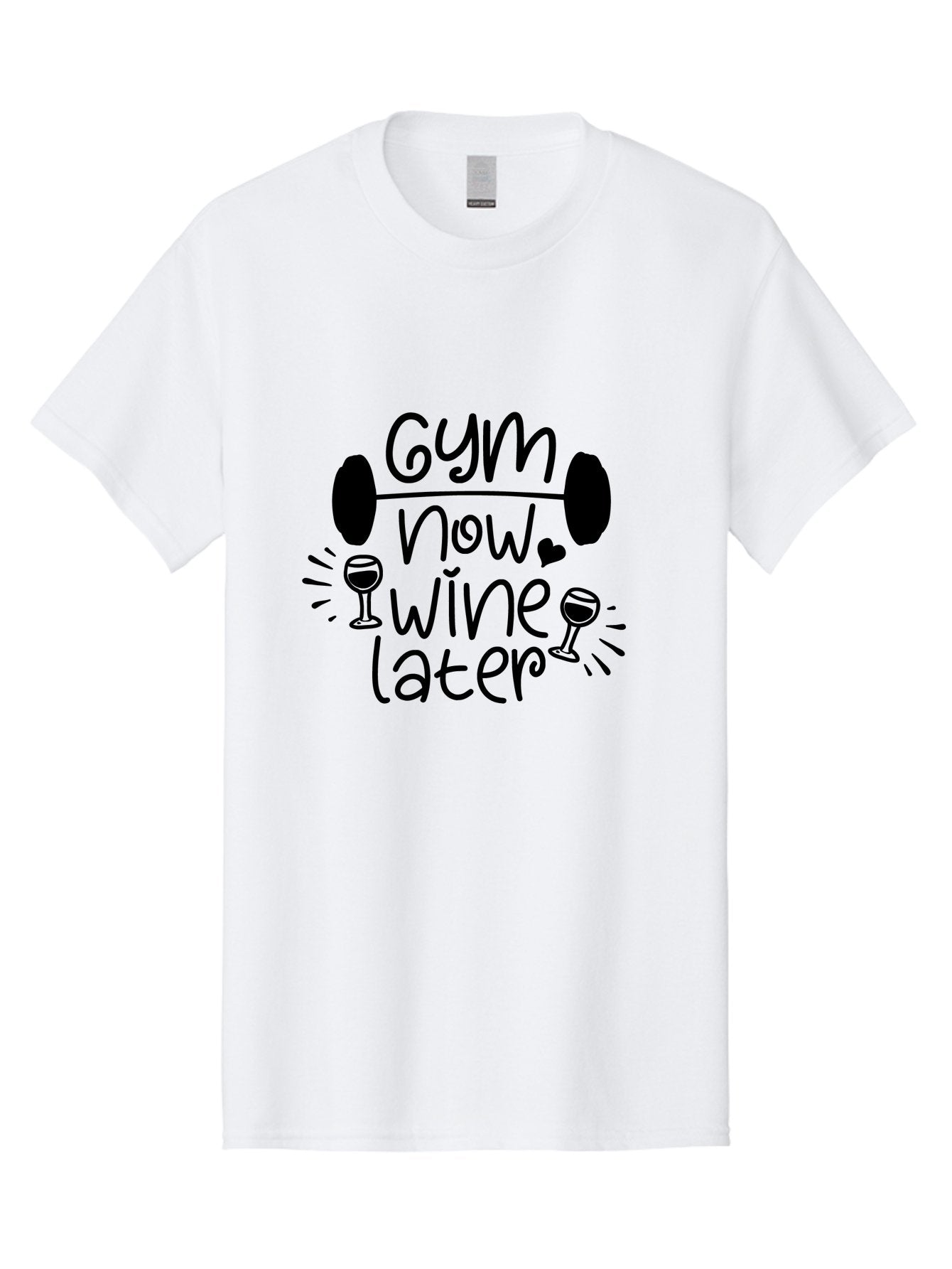 Gym-Now-Wine-Later Men'S Graphic Tee, 100% Cotton, Comfortable Casual Summer Wear, Machine Washable, Gym Motivation, Fitness Quote, Wine Lover, Workout Inspiration, Balance, Fitness Humor, Healthy Lifestyle, Gym And Wine Aac784 9