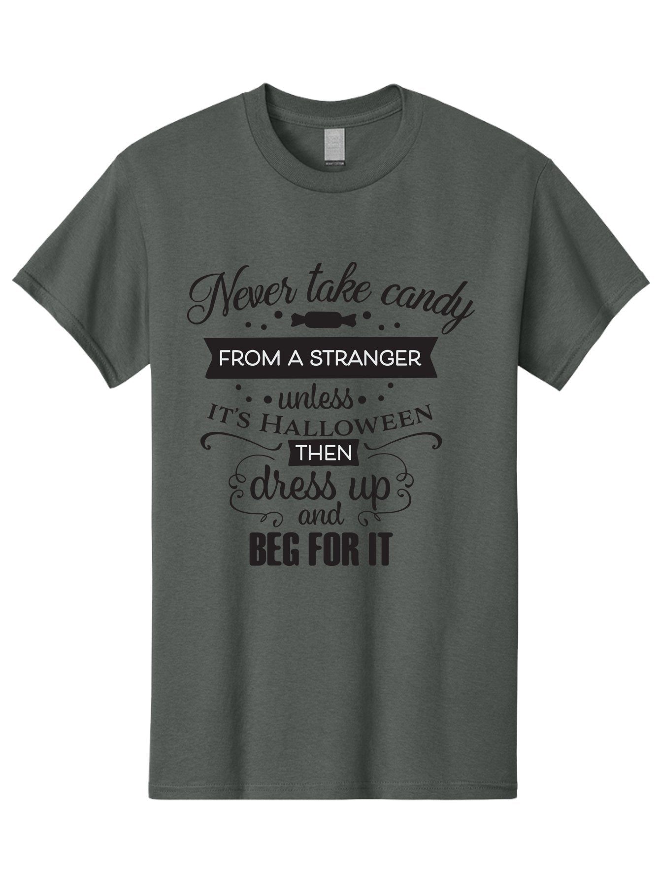 Halloween-Candy-Safety Men'S Graphic Tee, 100% Cotton, Comfortable Casual Summer Wear, Machine Washable, Halloween Safety, Candy From Strangers, Trick-Or-Treat, Halloween Humor, Funny Quotes, Candy Begging, Halloween Fun Aac787 8