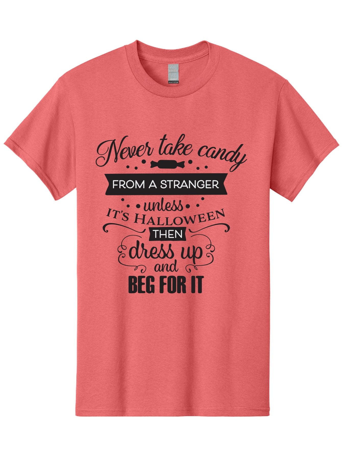 Halloween-Candy-Safety Men'S Graphic Tee, 100% Cotton, Comfortable Casual Summer Wear, Machine Washable, Halloween Safety, Candy From Strangers, Trick-Or-Treat, Halloween Humor, Funny Quotes, Candy Begging, Halloween Fun Aac787 13