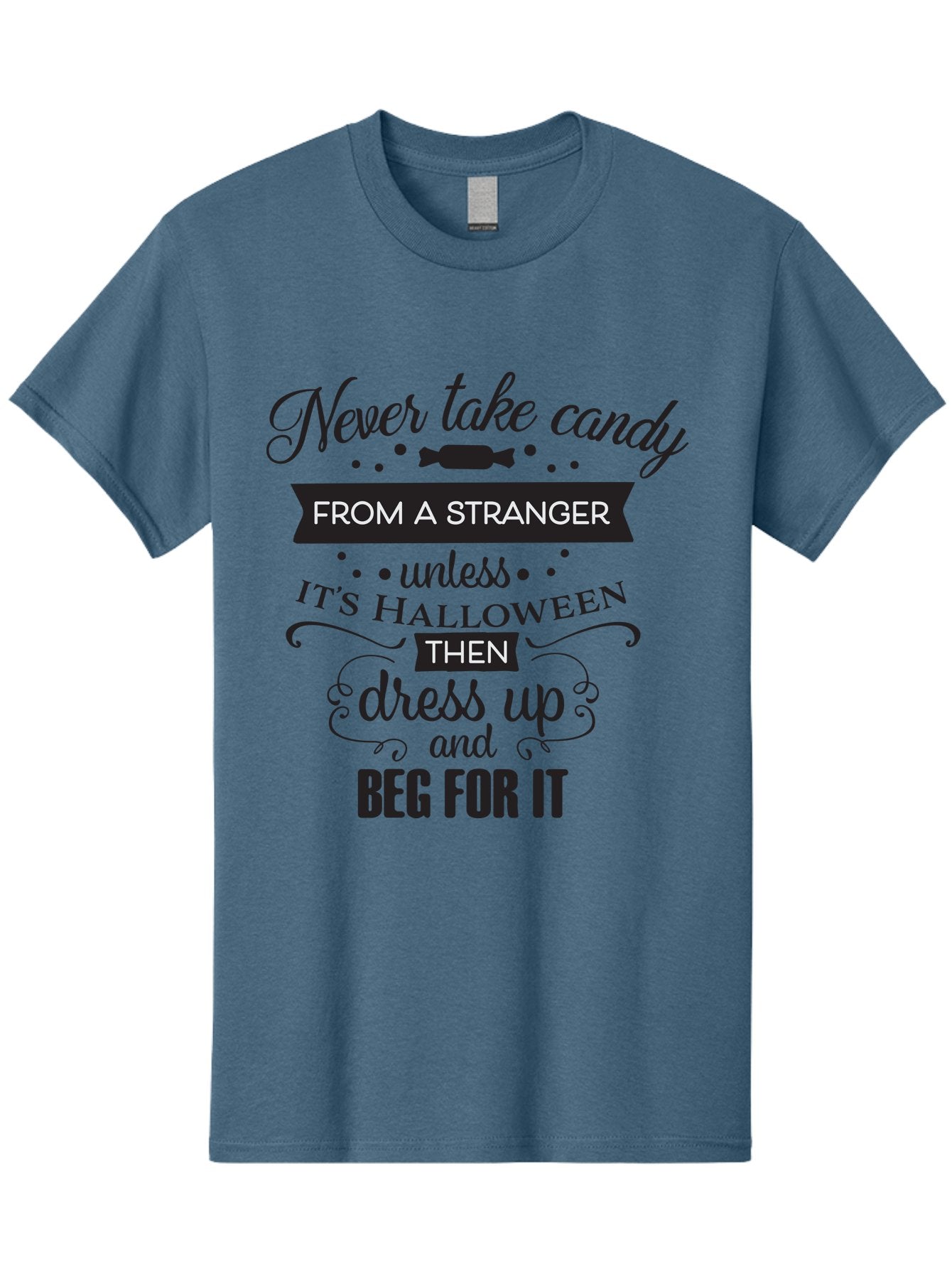 Halloween-Candy-Safety Men'S Graphic Tee, 100% Cotton, Comfortable Casual Summer Wear, Machine Washable, Halloween Safety, Candy From Strangers, Trick-Or-Treat, Halloween Humor, Funny Quotes, Candy Begging, Halloween Fun Aac787 10