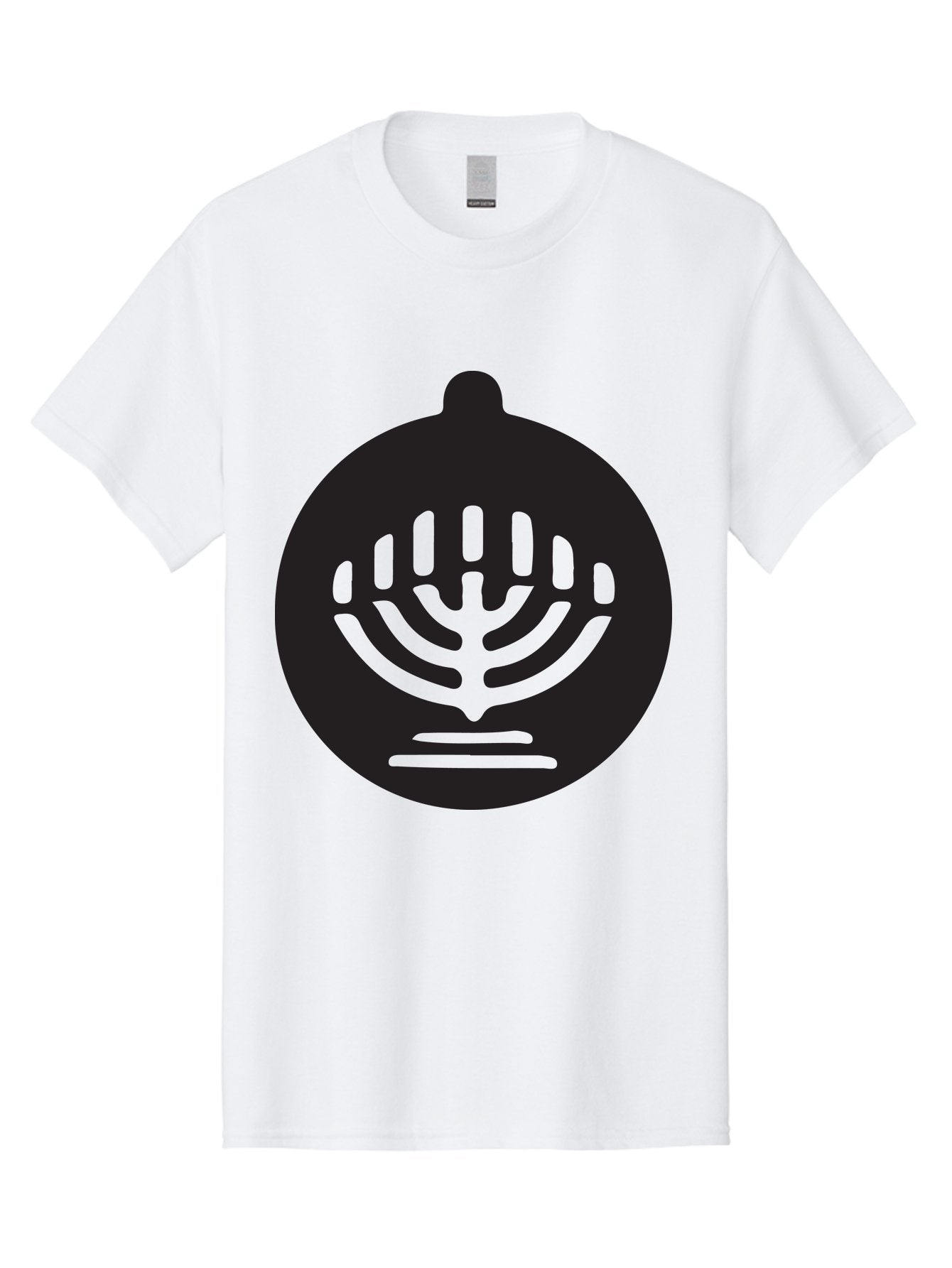 Hamsa-Menorah Men'S Graphic Tee, 100% Cotton, Comfortable Casual Summer Wear, Machine Washable, Hamsa And Menorah Symbol, Jewish Faith And Tradition, Protective Hamsa Hand, Seven-Branched Menorah, Faith And Spirituality, Cultural Heritage Aac789 8