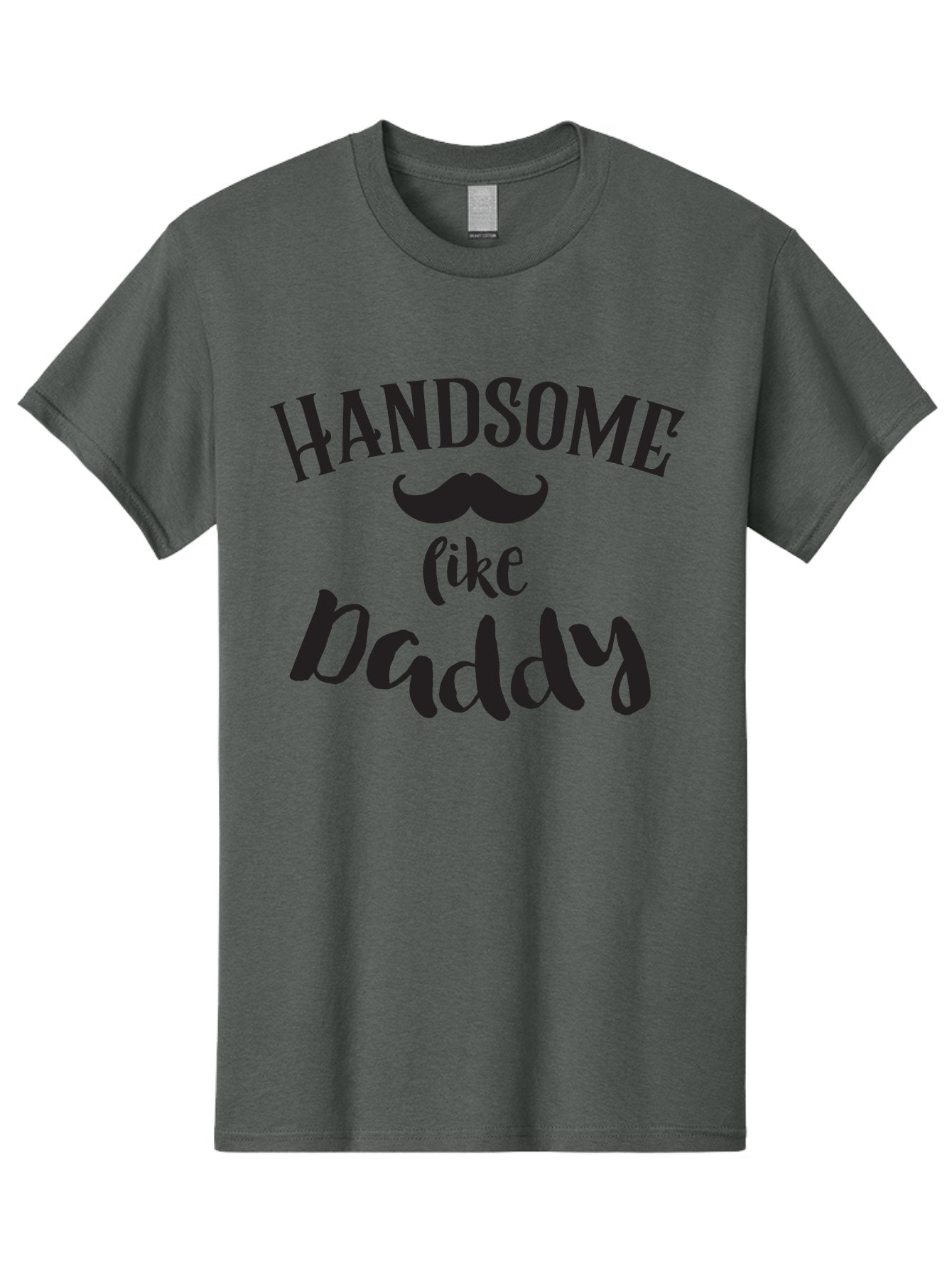 Handsome-Like-Daddy Men'S Graphic Tee, 100% Cotton, Comfortable Casual Summer Wear, Machine Washable, Handsome Daddy, Father'S Day Gift, Dad Quote, Mustache Graphic, Funny Dad Joke, Father Son Bonding, Daddy Shirt Design Aac793 13