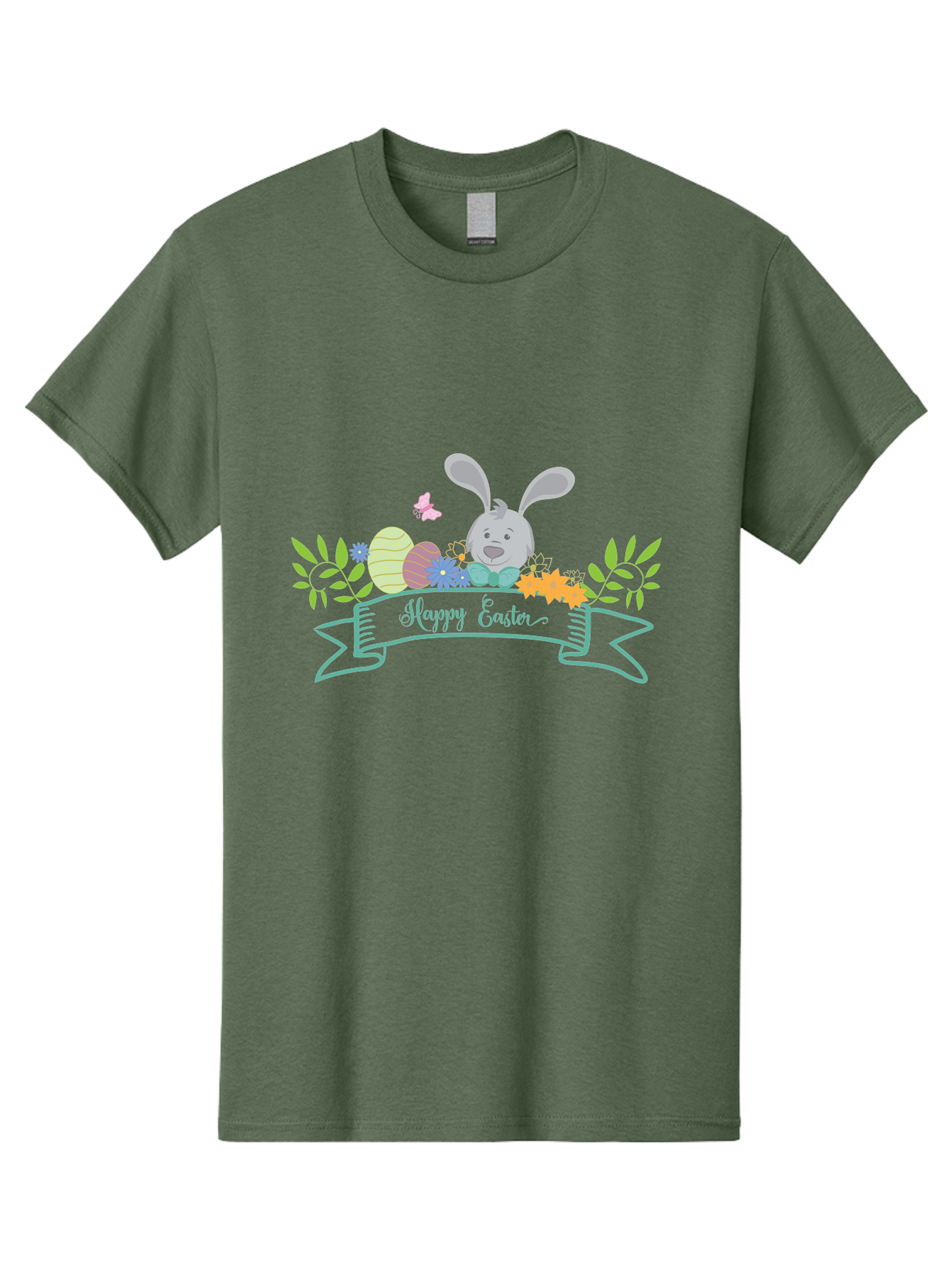 Happy-Easter-1 Men'S Graphic Tee, 100% Cotton, Comfortable Casual Summer Wear, Machine Washable, Easter Bunny, Easter Eggs, Decorated Eggs, Spring Flowers, Festive Atmosphere, Pastel Colors, Cartoon Style, Easter Greeting, Joyful Celebration, Aac795 5