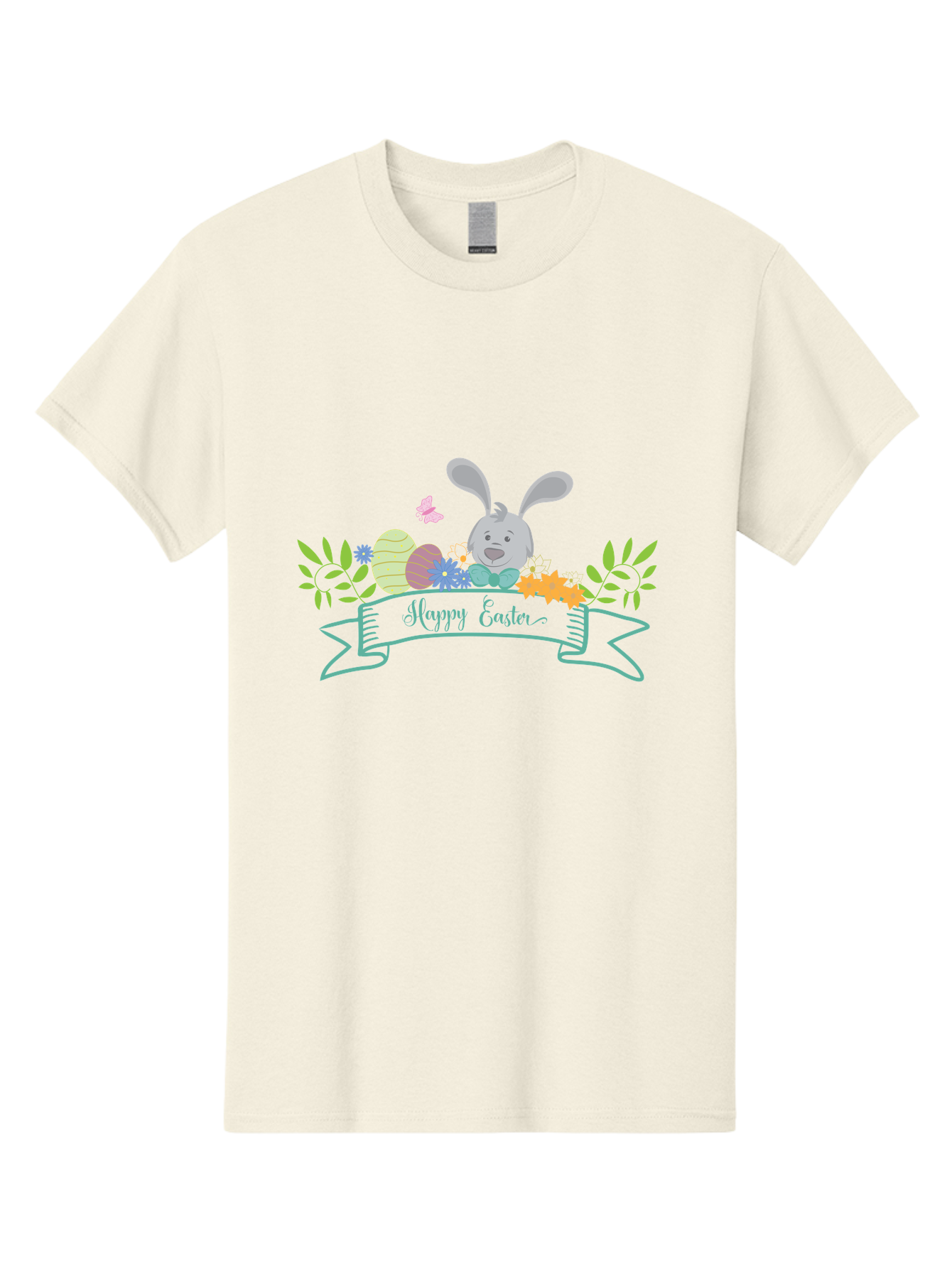 Happy-Easter-1 Men'S Graphic Tee, 100% Cotton, Comfortable Casual Summer Wear, Machine Washable, Easter Bunny, Easter Eggs, Decorated Eggs, Spring Flowers, Festive Atmosphere, Pastel Colors, Cartoon Style, Easter Greeting, Joyful Celebration, Aac795 3
