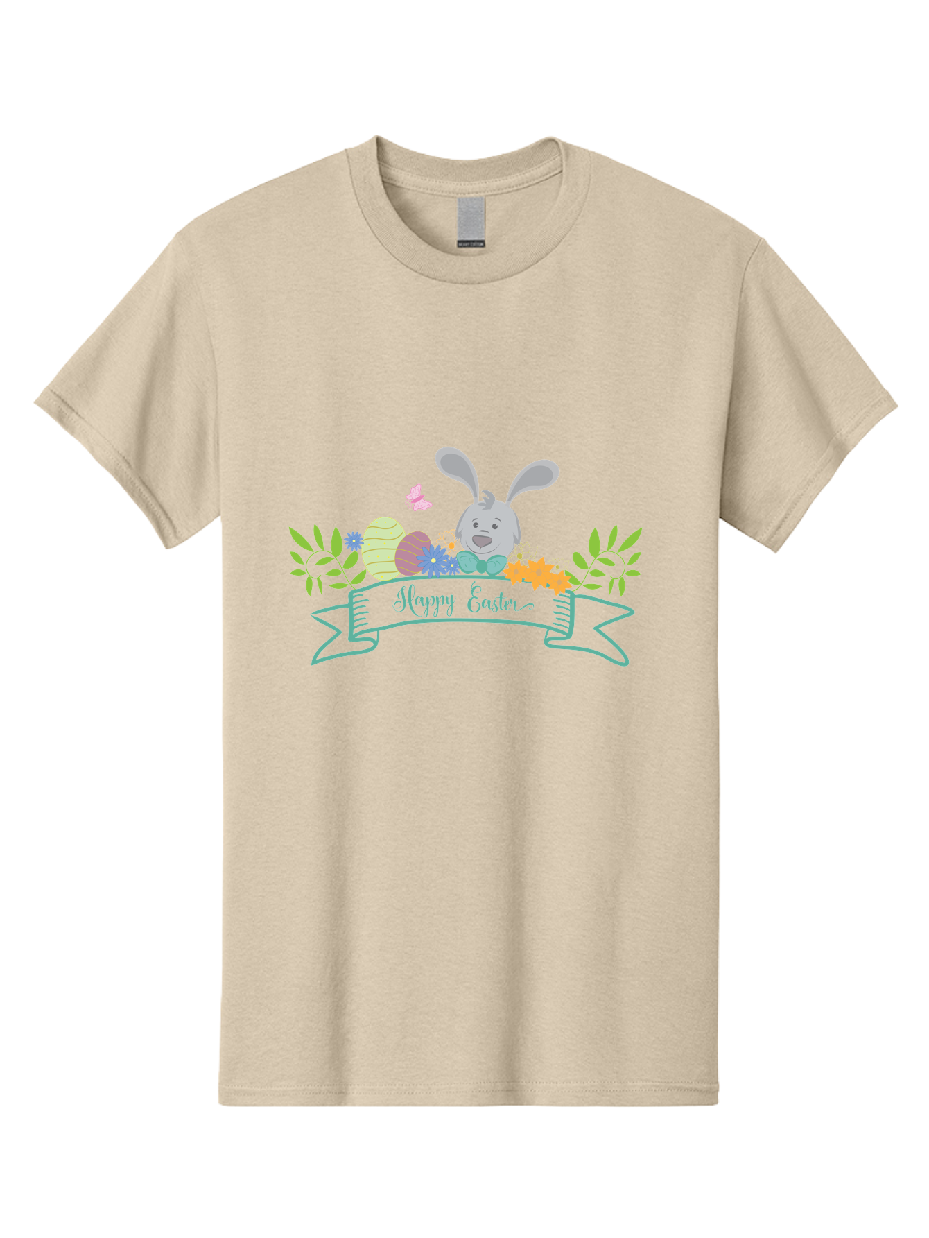 Happy-Easter-1 Men'S Graphic Tee, 100% Cotton, Comfortable Casual Summer Wear, Machine Washable, Easter Bunny, Easter Eggs, Decorated Eggs, Spring Flowers, Festive Atmosphere, Pastel Colors, Cartoon Style, Easter Greeting, Joyful Celebration, Aac795 25