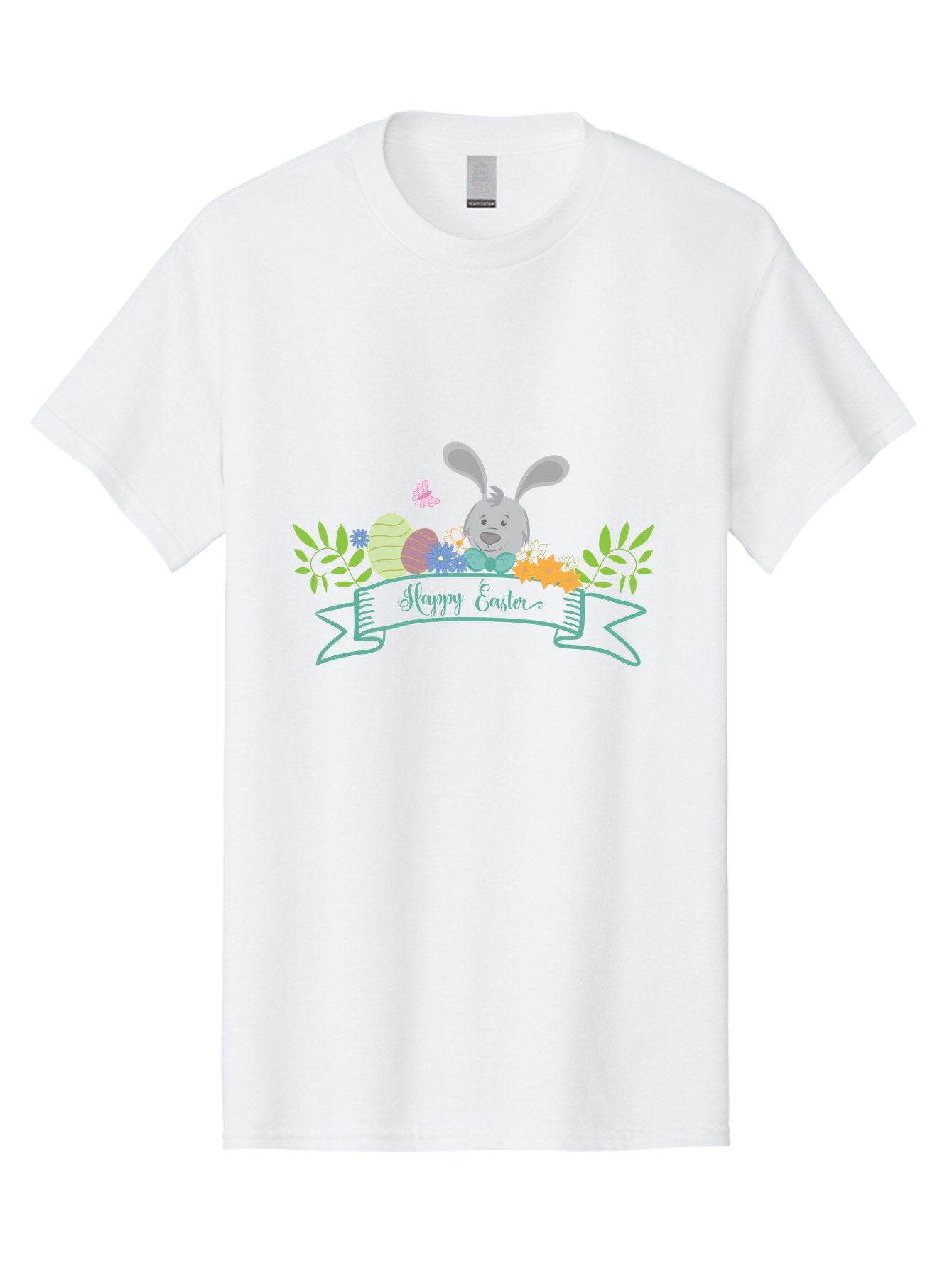 Happy-Easter-1 Men'S Graphic Tee, 100% Cotton, Comfortable Casual Summer Wear, Machine Washable, Easter Bunny, Easter Eggs, Decorated Eggs, Spring Flowers, Festive Atmosphere, Pastel Colors, Cartoon Style, Easter Greeting, Joyful Celebration, Aac795