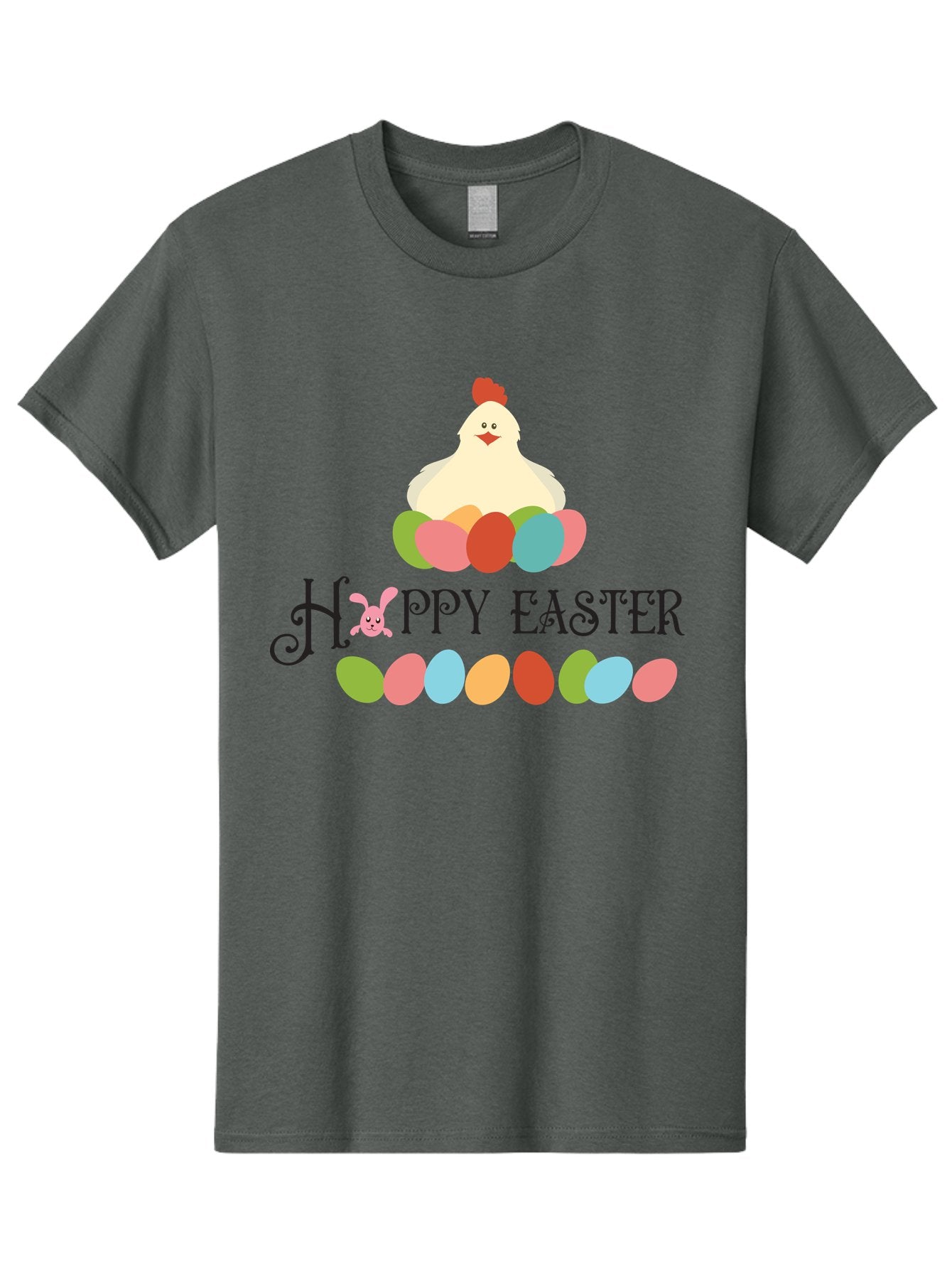 Happy-Easter Men'S Graphic Tee, 100% Cotton, Comfortable Casual Summer Wear, Machine Washable, Easter Eggs, Happy Easter, Easter Bunny, Easter Egg Hunt, Easter Celebration, Colorful Eggs, Spring Season, Chickens And Eggs Aac796 12