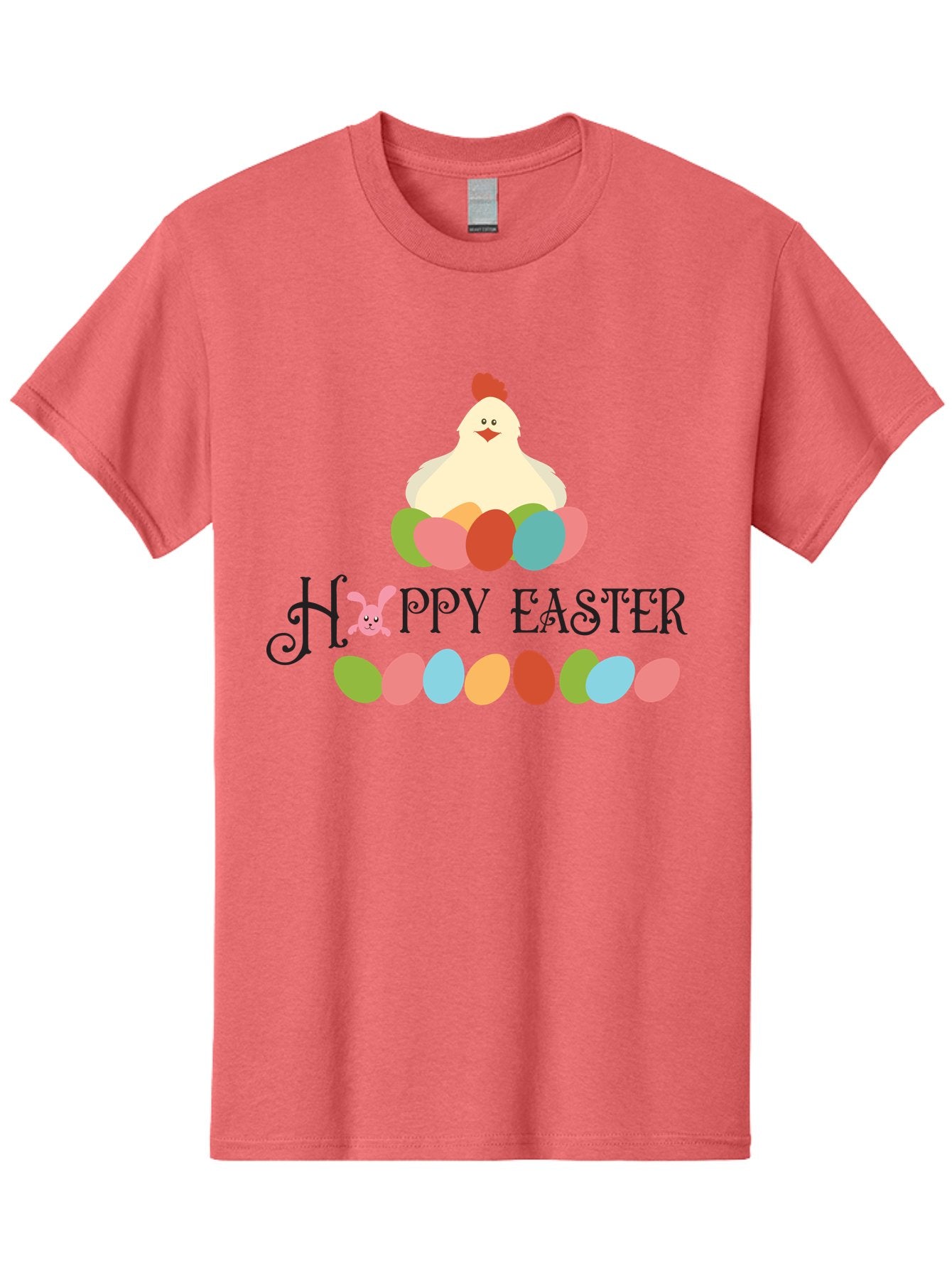 Happy-Easter Men'S Graphic Tee, 100% Cotton, Comfortable Casual Summer Wear, Machine Washable, Easter Eggs, Happy Easter, Easter Bunny, Easter Egg Hunt, Easter Celebration, Colorful Eggs, Spring Season, Chickens And Eggs Aac796 6
