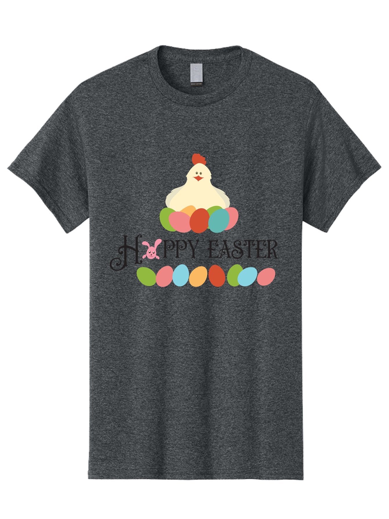 Happy-Easter Men'S Graphic Tee, 100% Cotton, Comfortable Casual Summer Wear, Machine Washable, Easter Eggs, Happy Easter, Easter Bunny, Easter Egg Hunt, Easter Celebration, Colorful Eggs, Spring Season, Chickens And Eggs Aac796 10