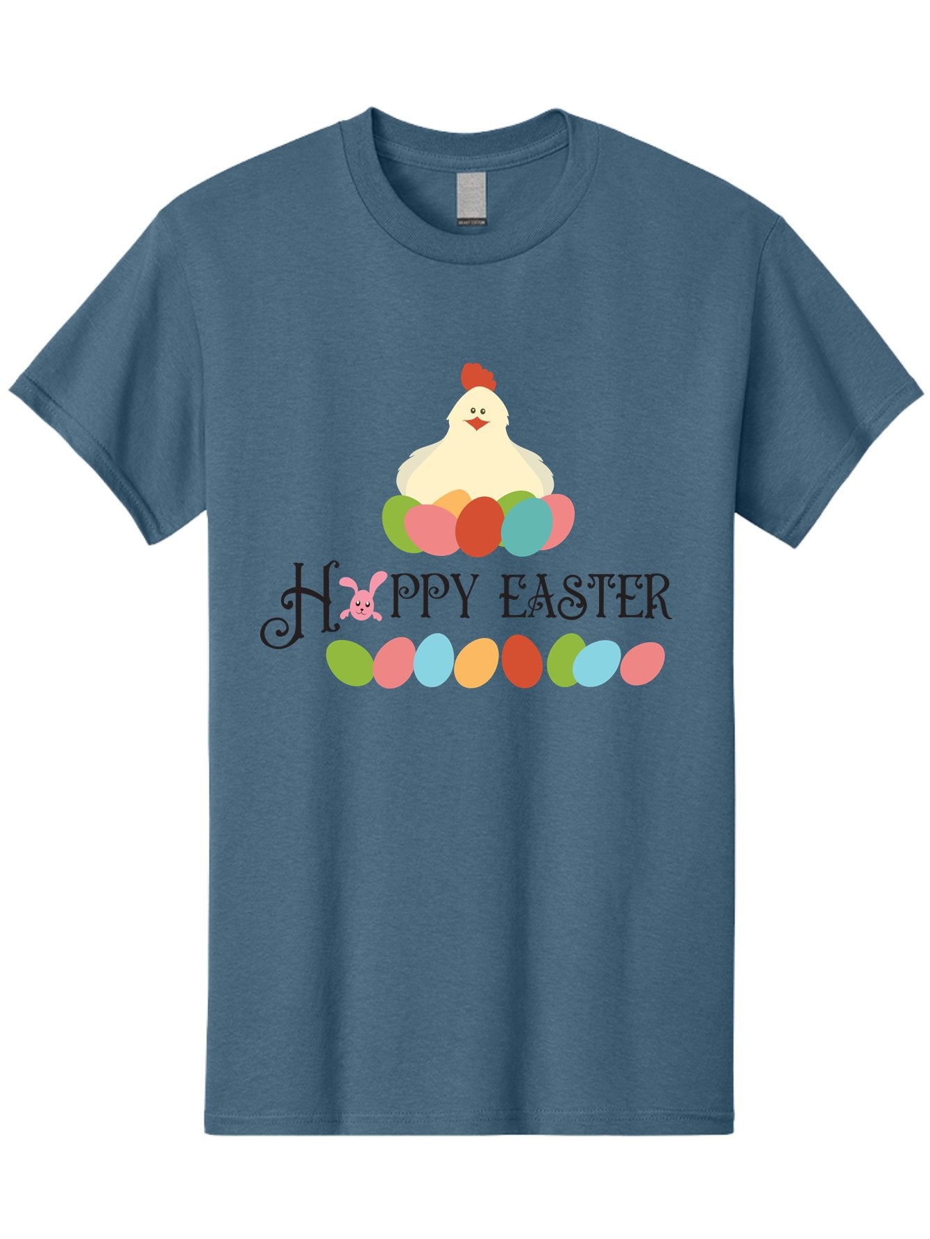Happy-Easter Men'S Graphic Tee, 100% Cotton, Comfortable Casual Summer Wear, Machine Washable, Easter Eggs, Happy Easter, Easter Bunny, Easter Egg Hunt, Easter Celebration, Colorful Eggs, Spring Season, Chickens And Eggs Aac796 11