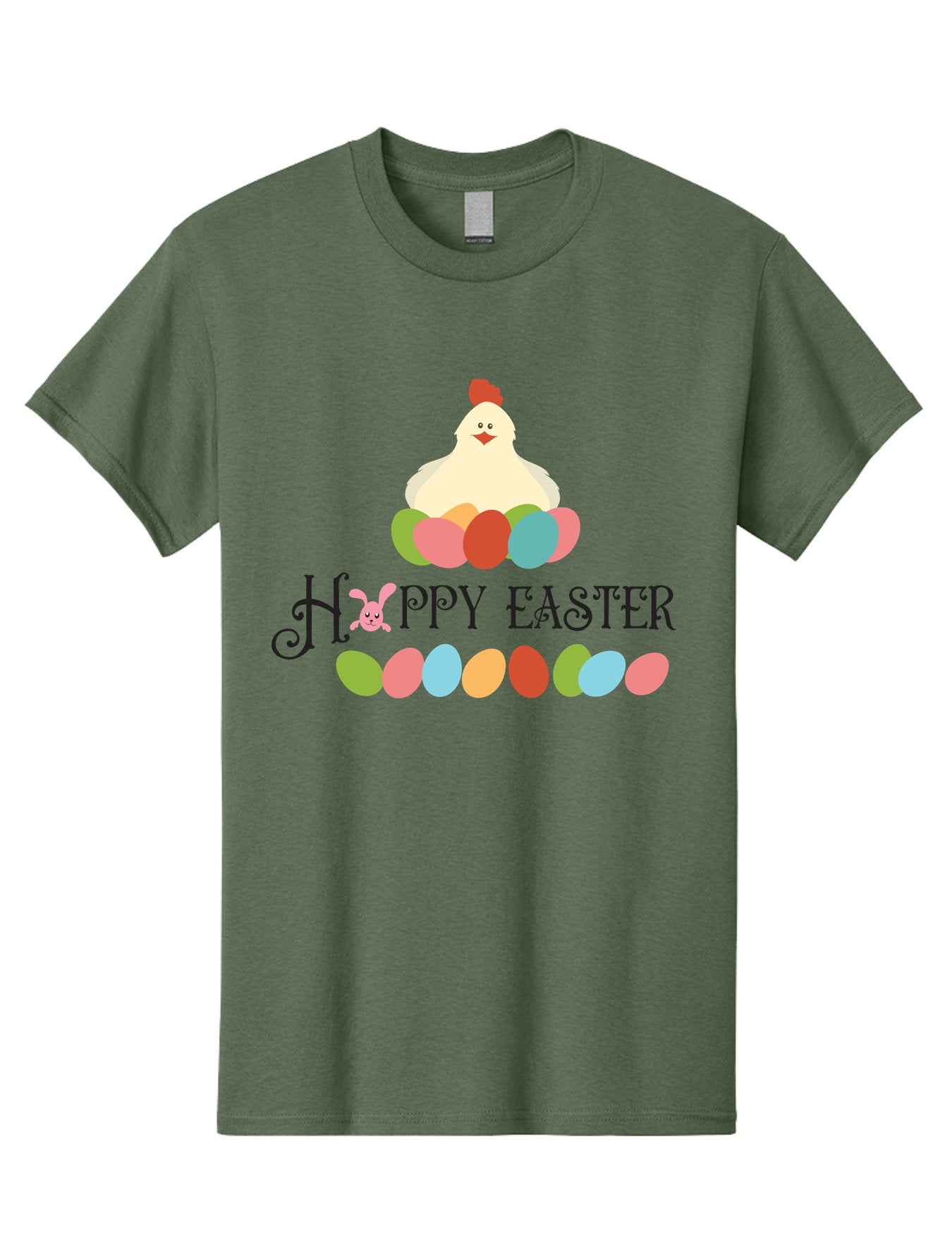 Happy-Easter Men'S Graphic Tee, 100% Cotton, Comfortable Casual Summer Wear, Machine Washable, Easter Eggs, Happy Easter, Easter Bunny, Easter Egg Hunt, Easter Celebration, Colorful Eggs, Spring Season, Chickens And Eggs Aac796 14