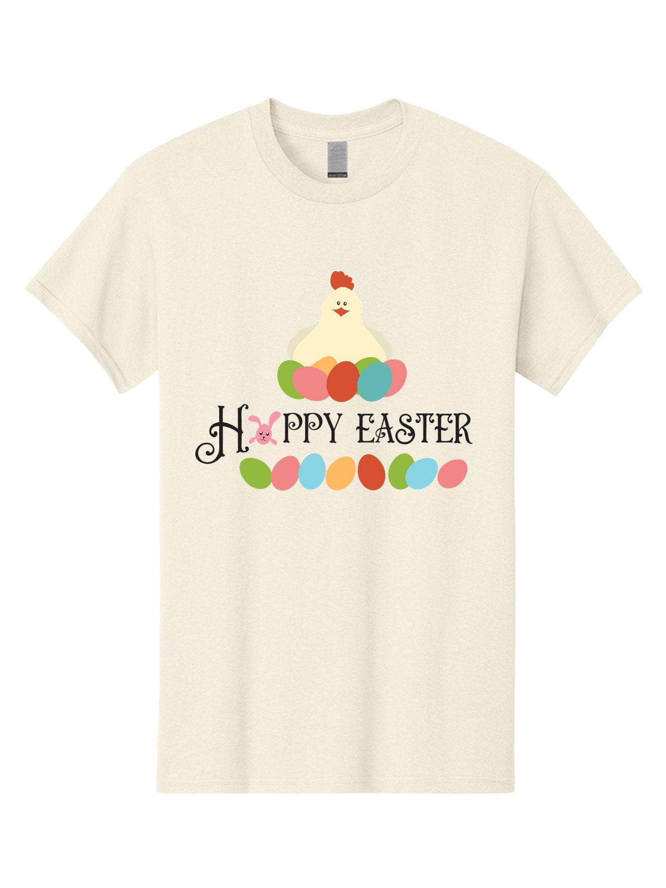 Happy-Easter Men'S Graphic Tee, 100% Cotton, Comfortable Casual Summer Wear, Machine Washable, Easter Eggs, Happy Easter, Easter Bunny, Easter Egg Hunt, Easter Celebration, Colorful Eggs, Spring Season, Chickens And Eggs Aac796 15