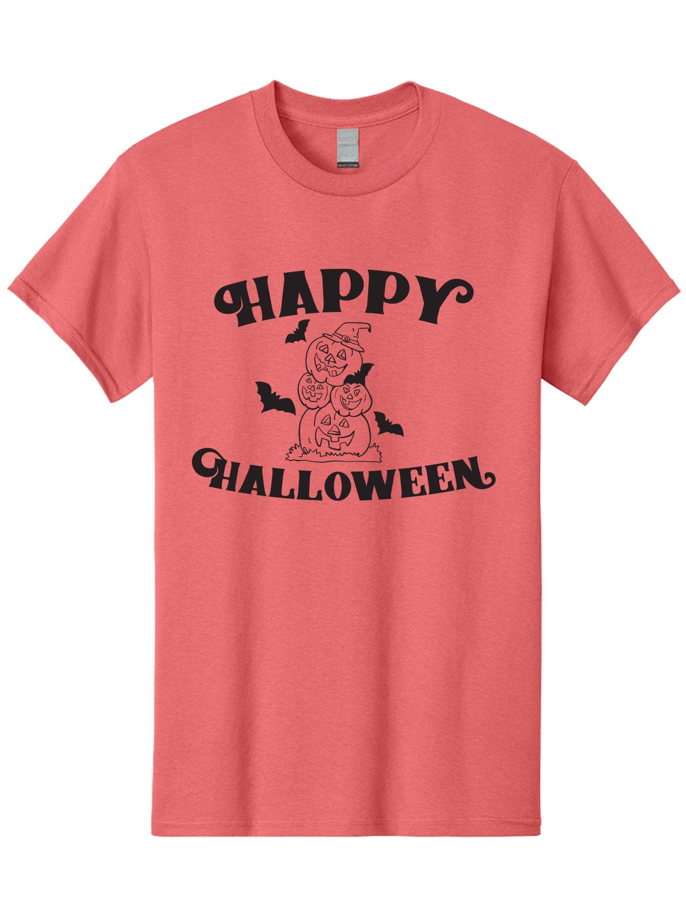 Happy-Halloween Men'S Graphic Tee, 100% Cotton, Comfortable Casual Summer Wear, Machine Washable, Halloween Pumpkins, Jack O' Lanterns, Spooky Bats, Pumpkin Stack, Witch Hat, Halloween Graphics, Halloween Illustrations, Seasonal Design, Aac797 15