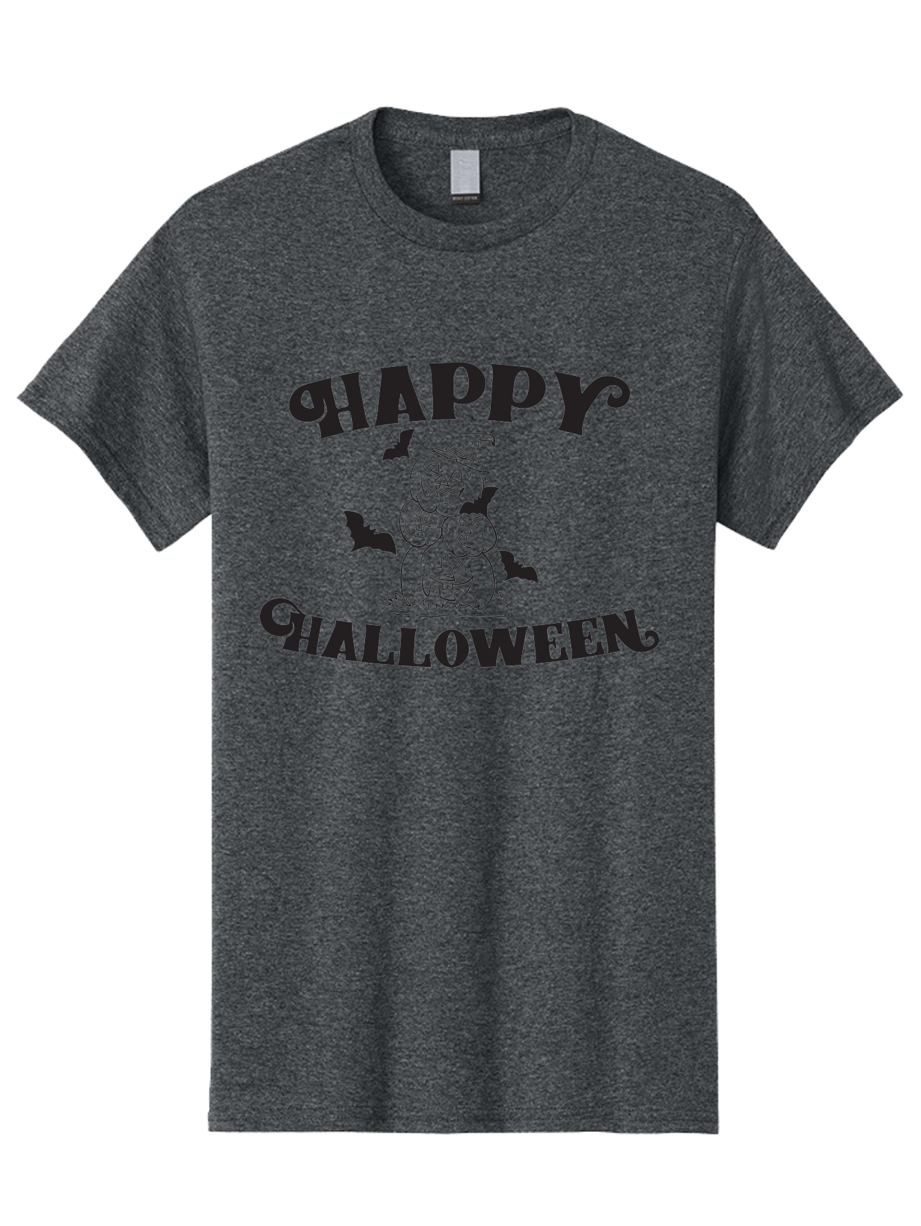 Happy-Halloween Men'S Graphic Tee, 100% Cotton, Comfortable Casual Summer Wear, Machine Washable, Halloween Pumpkins, Jack O' Lanterns, Spooky Bats, Pumpkin Stack, Witch Hat, Halloween Graphics, Halloween Illustrations, Seasonal Design, Aac797 25