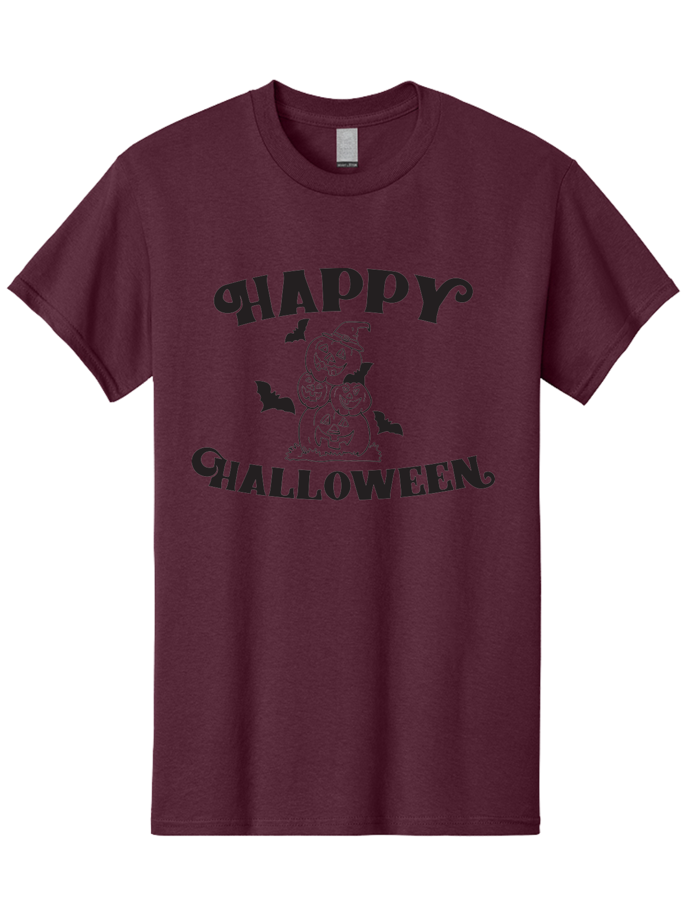 Happy-Halloween Men'S Graphic Tee, 100% Cotton, Comfortable Casual Summer Wear, Machine Washable, Halloween Pumpkins, Jack O' Lanterns, Spooky Bats, Pumpkin Stack, Witch Hat, Halloween Graphics, Halloween Illustrations, Seasonal Design, Aac797 15
