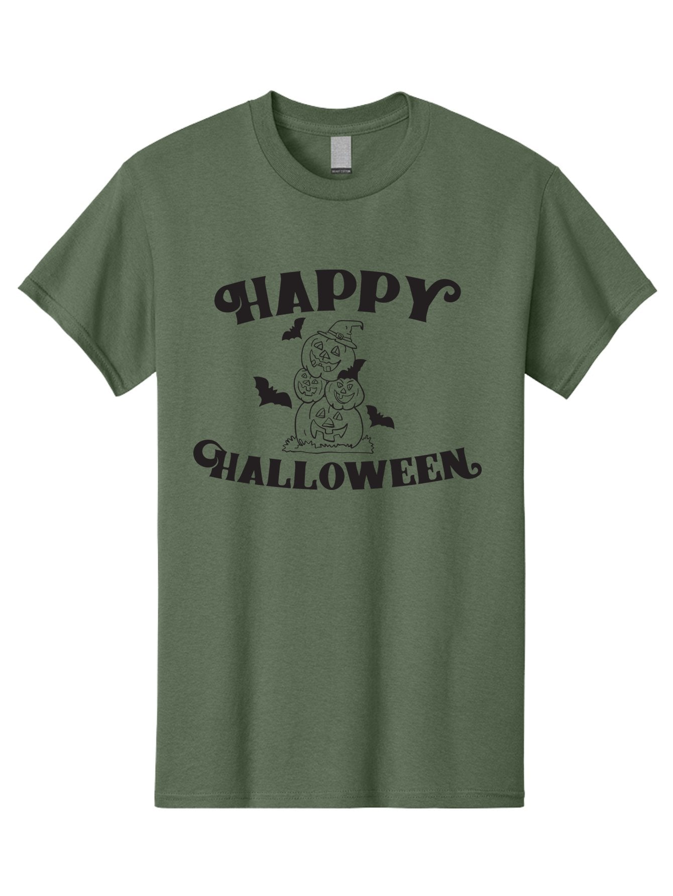 Happy-Halloween Men'S Graphic Tee, 100% Cotton, Comfortable Casual Summer Wear, Machine Washable, Halloween Pumpkins, Jack O' Lanterns, Spooky Bats, Pumpkin Stack, Witch Hat, Halloween Graphics, Halloween Illustrations, Seasonal Design, Aac797 4