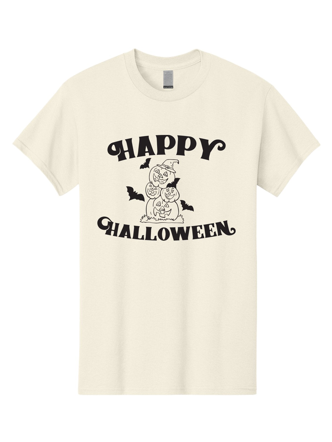 Happy-Halloween Men'S Graphic Tee, 100% Cotton, Comfortable Casual Summer Wear, Machine Washable, Halloween Pumpkins, Jack O' Lanterns, Spooky Bats, Pumpkin Stack, Witch Hat, Halloween Graphics, Halloween Illustrations, Seasonal Design, Aac797 6