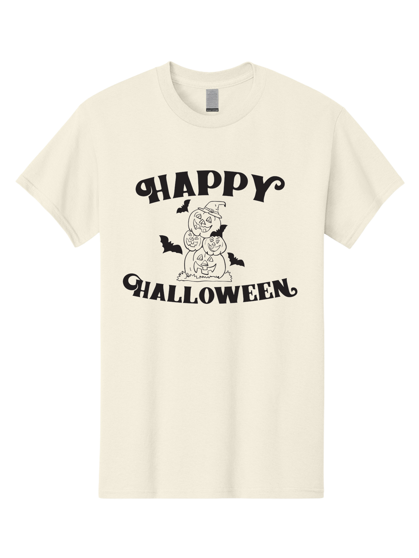 Happy-Halloween Men'S Graphic Tee, 100% Cotton, Comfortable Casual Summer Wear, Machine Washable, Halloween Pumpkins, Jack O' Lanterns, Spooky Bats, Pumpkin Stack, Witch Hat, Halloween Graphics, Halloween Illustrations, Seasonal Design, Aac797 13