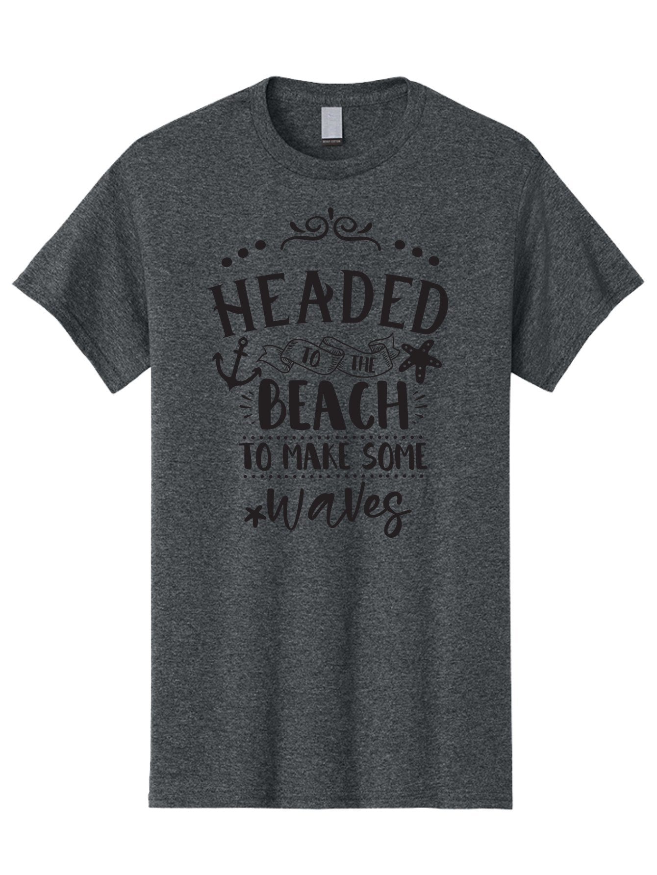 Headed-To-The-Beach Men'S Graphic Tee, 100% Cotton, Comfortable Casual Summer Wear, Machine Washable, Beach Inspiration, Ocean Quotes, Beachy Vibes, Coastal Style, Nautical Theme, Waves Inspiration, Anchor Symbol, Starfish Icon, Fun Quotes, Aac808 11