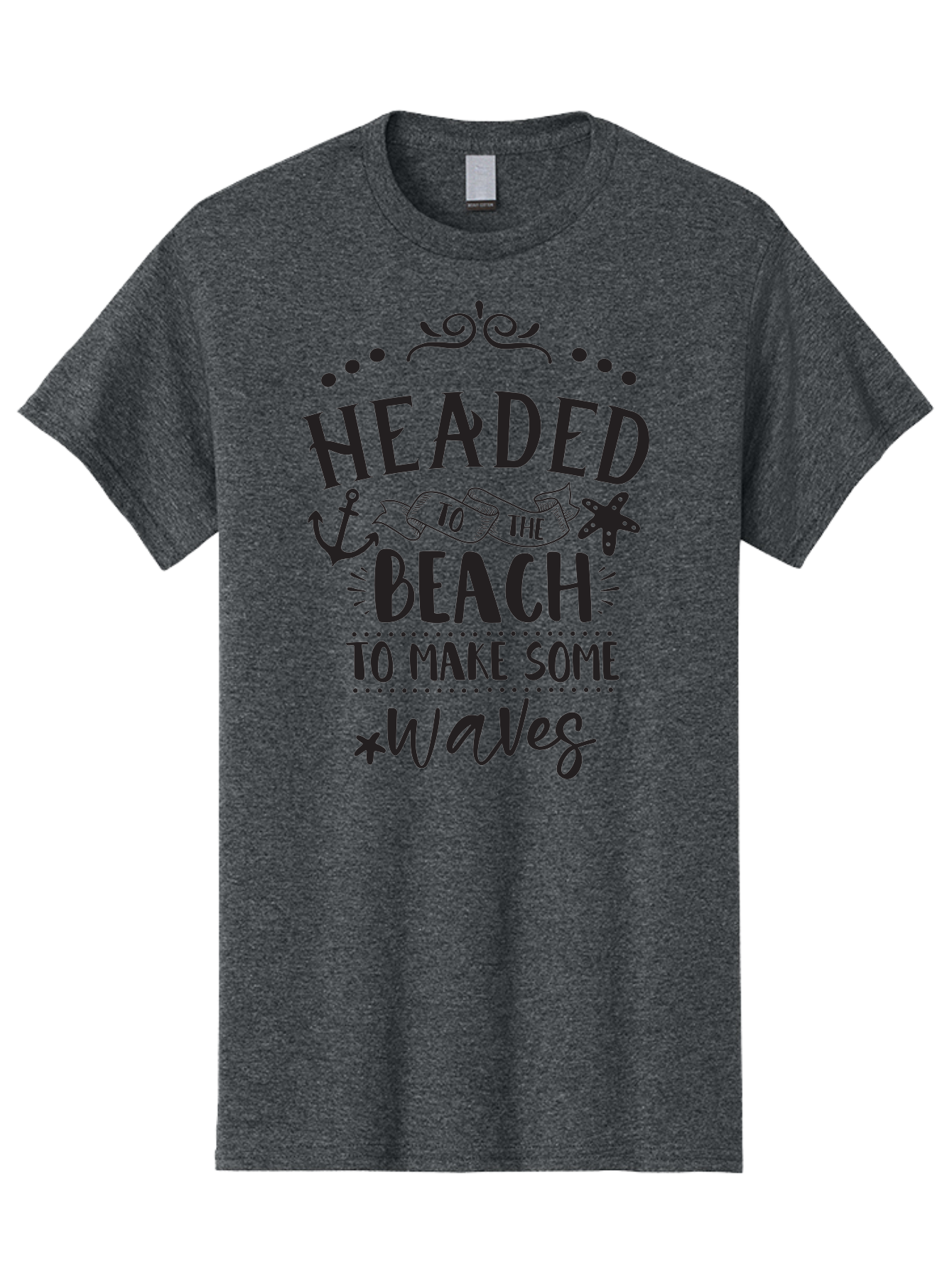 Headed-To-The-Beach Men'S Graphic Tee, 100% Cotton, Comfortable Casual Summer Wear, Machine Washable, Beach Inspiration, Ocean Quotes, Beachy Vibes, Coastal Style, Nautical Theme, Waves Inspiration, Anchor Symbol, Starfish Icon, Fun Quotes, Aac808 7