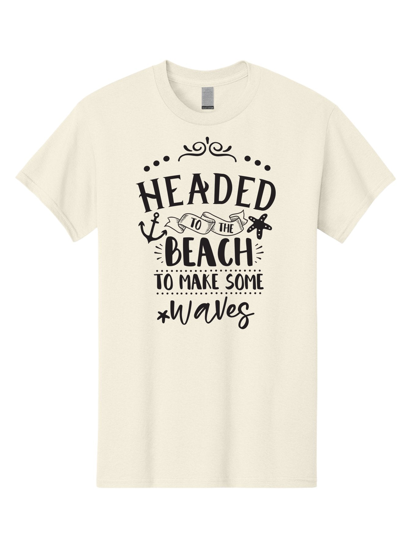 Headed-To-The-Beach Men'S Graphic Tee, 100% Cotton, Comfortable Casual Summer Wear, Machine Washable, Beach Inspiration, Ocean Quotes, Beachy Vibes, Coastal Style, Nautical Theme, Waves Inspiration, Anchor Symbol, Starfish Icon, Fun Quotes, Aac808 13