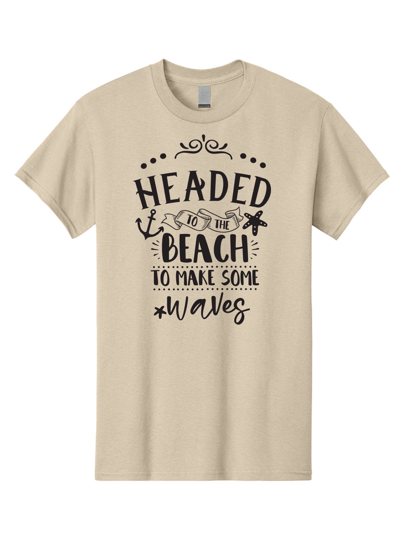 Headed-To-The-Beach Men'S Graphic Tee, 100% Cotton, Comfortable Casual Summer Wear, Machine Washable, Beach Inspiration, Ocean Quotes, Beachy Vibes, Coastal Style, Nautical Theme, Waves Inspiration, Anchor Symbol, Starfish Icon, Fun Quotes, Aac808 4
