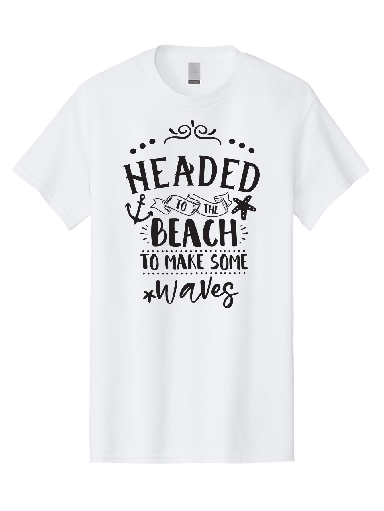 Headed-To-The-Beach Men'S Graphic Tee, 100% Cotton, Comfortable Casual Summer Wear, Machine Washable, Beach Inspiration, Ocean Quotes, Beachy Vibes, Coastal Style, Nautical Theme, Waves Inspiration, Anchor Symbol, Starfish Icon, Fun Quotes, Aac808 7