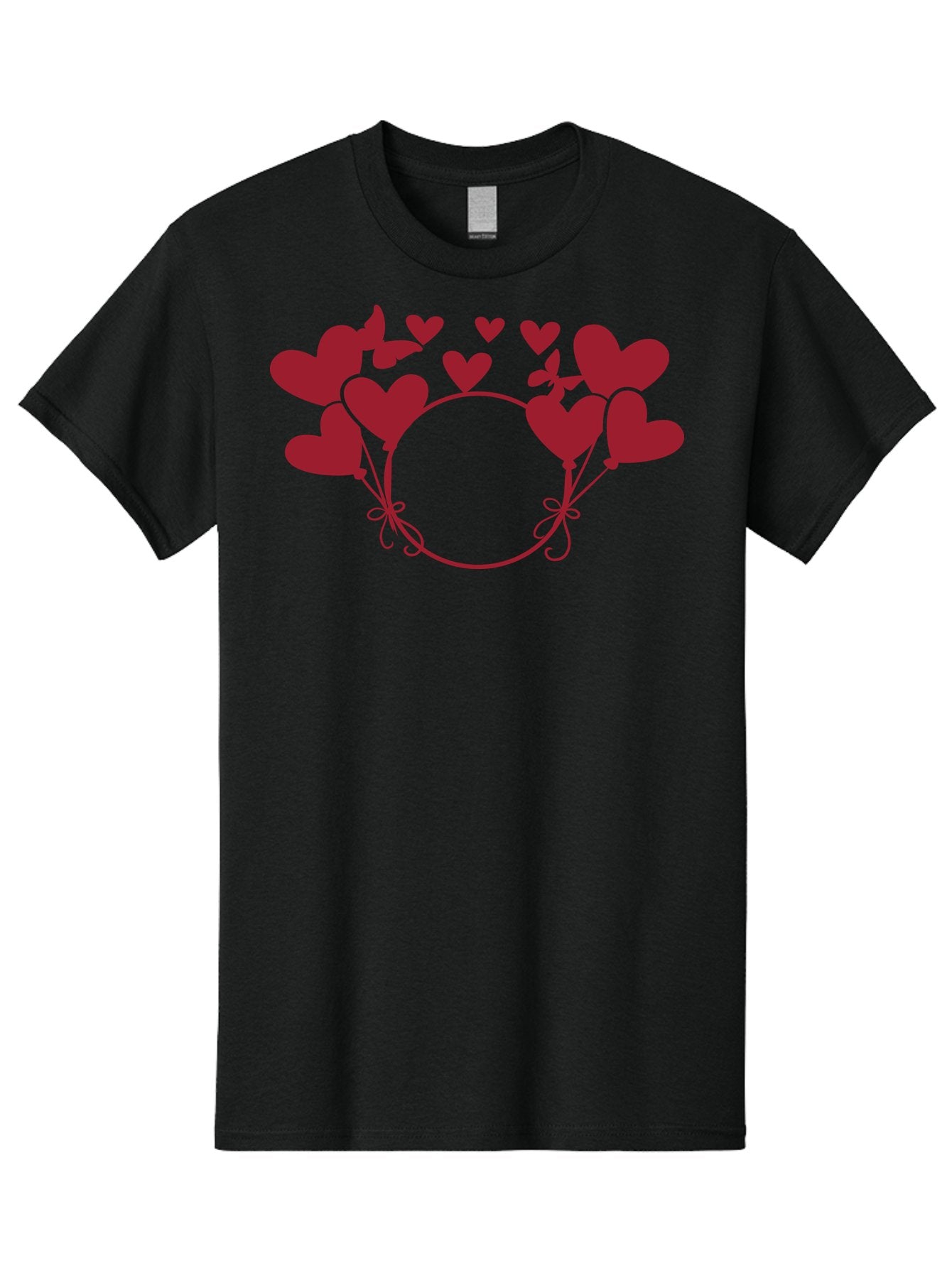 Heart-Wreath Men'S Graphic Tee, 100% Cotton, Comfortable Casual Summer Wear, Machine Washable, Heart-Shaped Frame, Floral Wreath, Red Hearts, Love Symbol, Decorative Border, Heart Design, Romantic Theme, Valentines Day Aac810 3