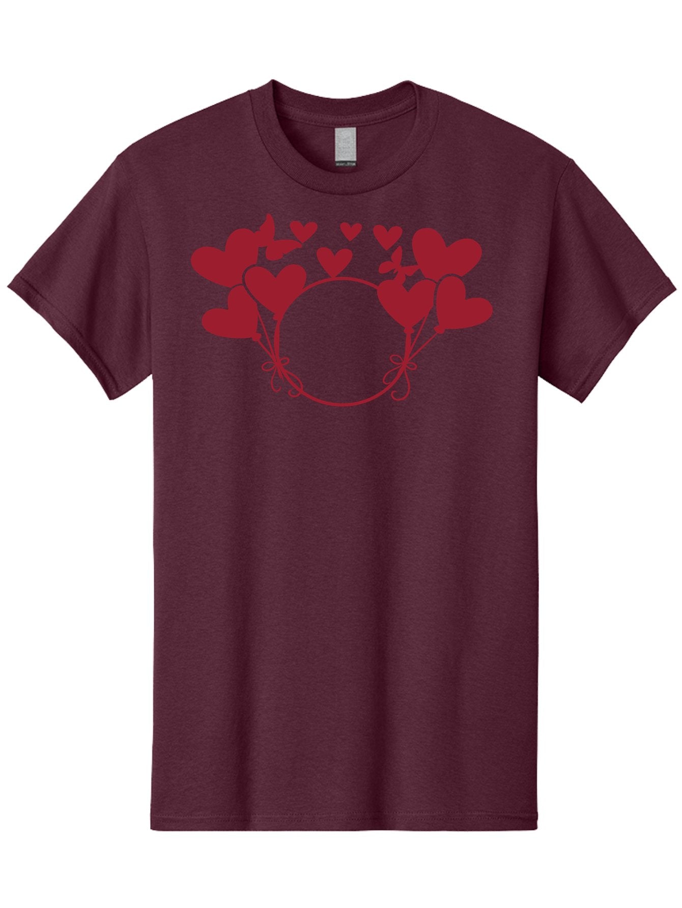 Heart-Wreath Men'S Graphic Tee, 100% Cotton, Comfortable Casual Summer Wear, Machine Washable, Heart-Shaped Frame, Floral Wreath, Red Hearts, Love Symbol, Decorative Border, Heart Design, Romantic Theme, Valentines Day Aac810 11