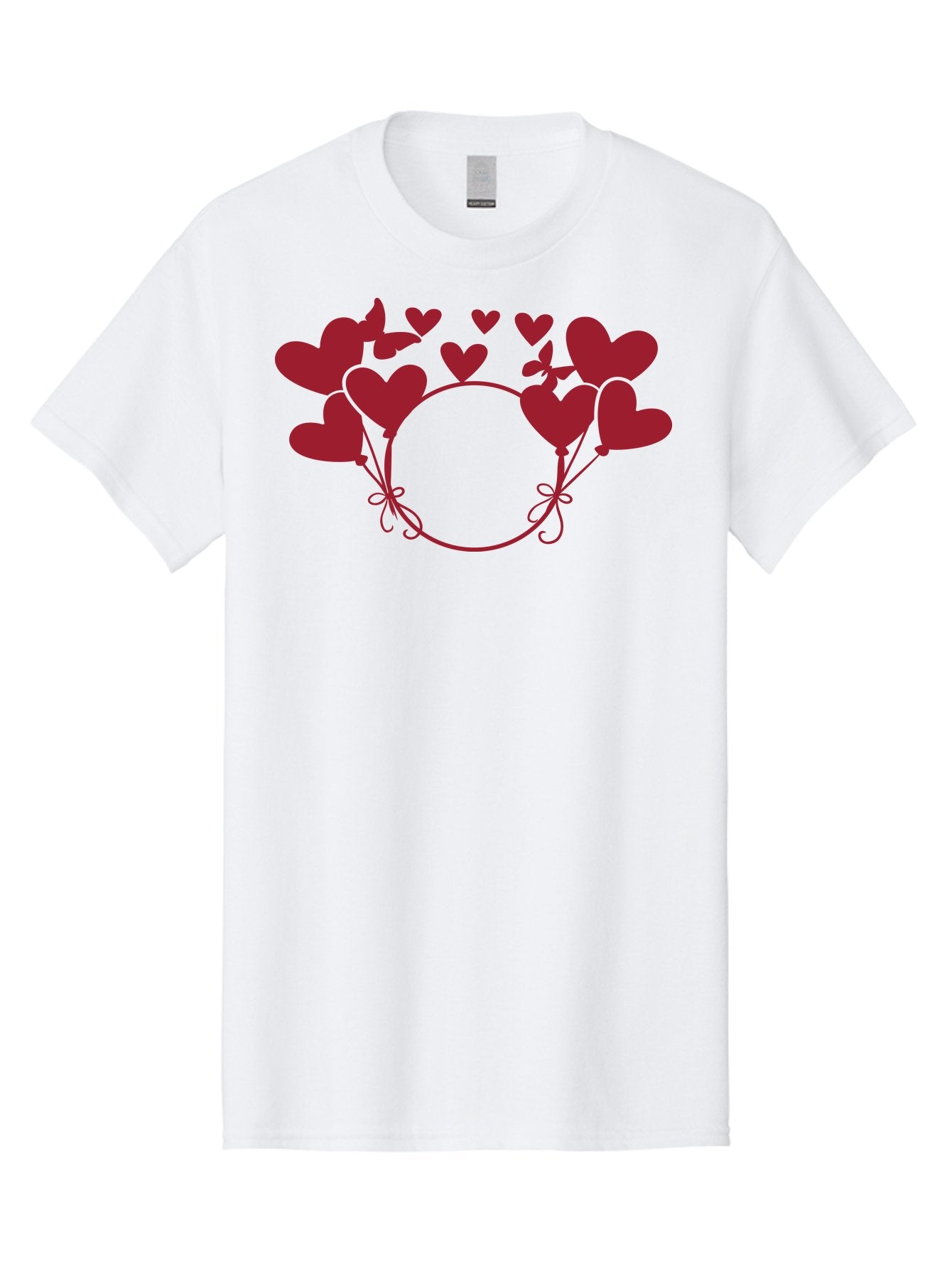 Heart-Wreath Men'S Graphic Tee, 100% Cotton, Comfortable Casual Summer Wear, Machine Washable, Heart-Shaped Frame, Floral Wreath, Red Hearts, Love Symbol, Decorative Border, Heart Design, Romantic Theme, Valentines Day Aac810