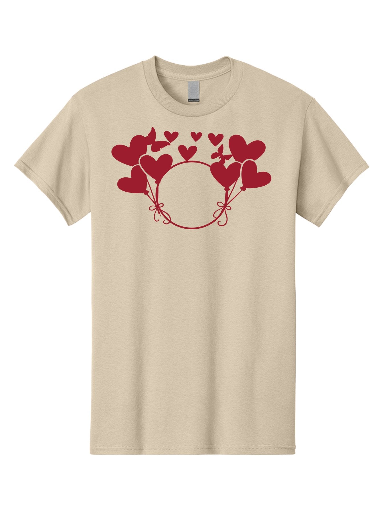 Hearts-Wreath Men'S Graphic Tee, 100% Cotton, Comfortable Casual Summer Wear, Machine Washable, Heart Shaped Frame, Floral Frame, Red Hearts, Heart Decoration, Valentines Day Decor, Love Theme, Heart Shaped Flowers, Decorative Frame, Aac813 3