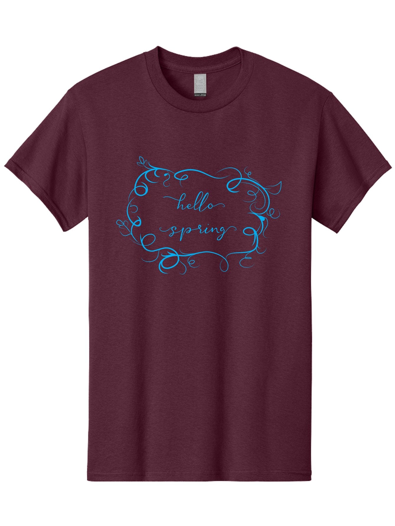 Hello-Sprywing Men'S Graphic Tee, 100% Cotton, Comfortable Casual Summer Wear, Machine Washable, Decorative Frame, Elegant Design, Cursive Text, Hello Sassy, Artistic Typography, Floral Elements Aac814 5