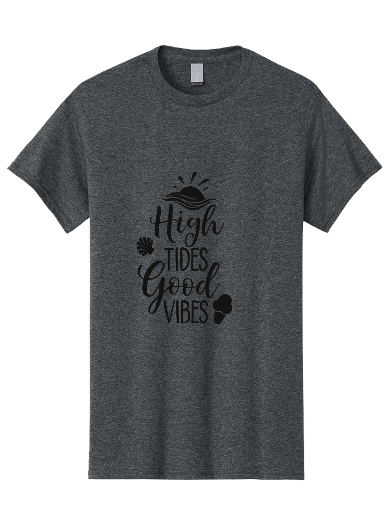 High-Tides-Good-Vibes Men'S Graphic Tee, 100% Cotton, Comfortable Casual Summer Wear, Machine Washable, Ocean Inspiration, Beach Vibes, Good Energy, Sea Shells, Positive Affirmations, Coastal Lifestyle, Motivational Quotes, Summer Vibes Aac819 13