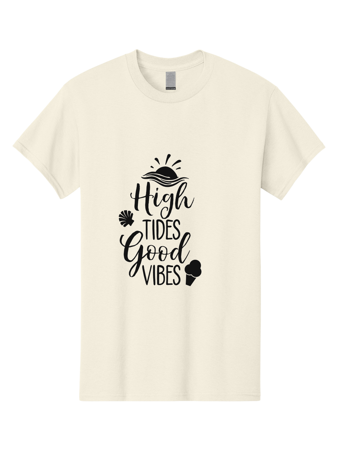 High-Tides-Good-Vibes Men'S Graphic Tee, 100% Cotton, Comfortable Casual Summer Wear, Machine Washable, Ocean Inspiration, Beach Vibes, Good Energy, Sea Shells, Positive Affirmations, Coastal Lifestyle, Motivational Quotes, Summer Vibes Aac819 13