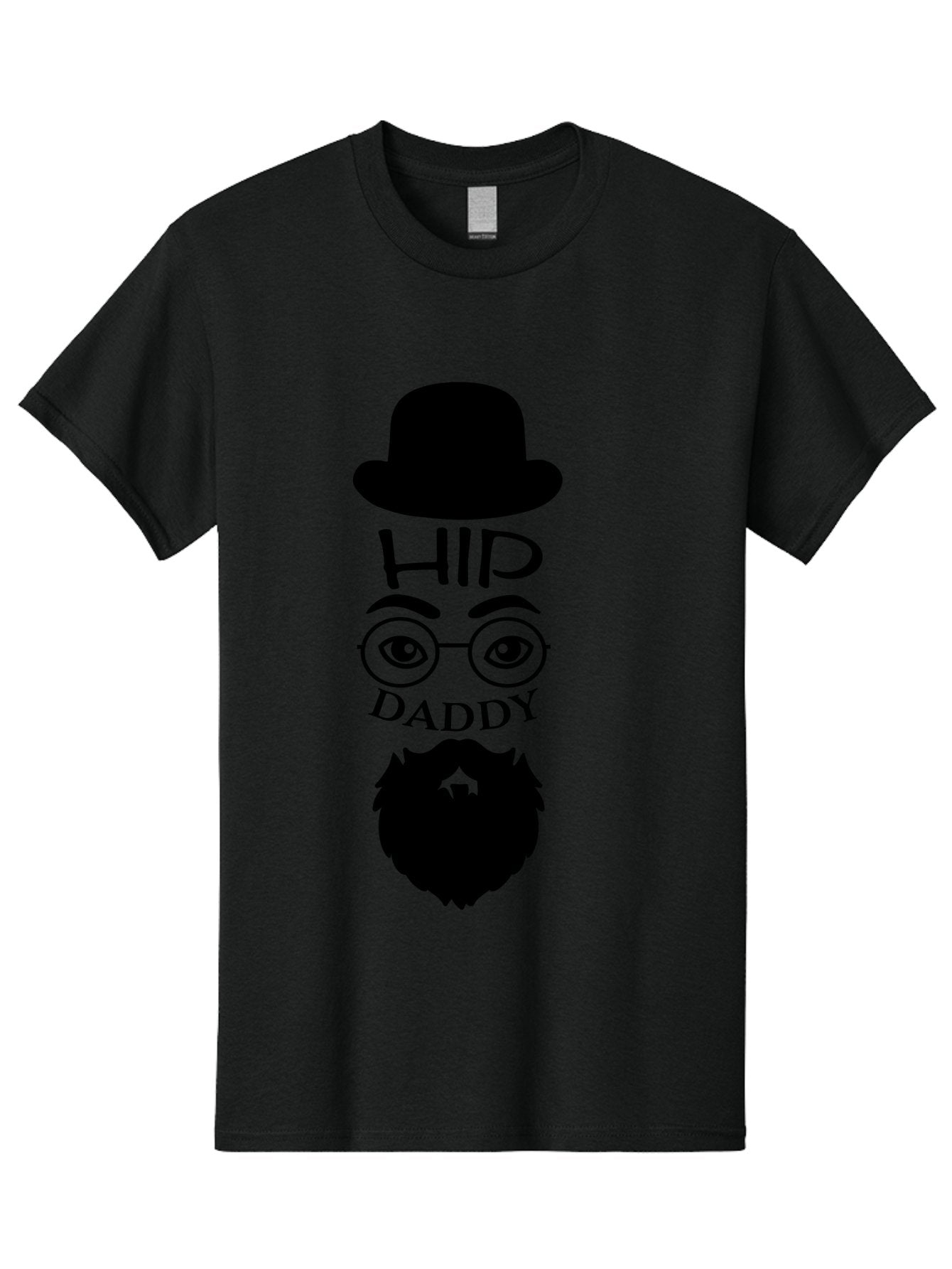 Hip-Daddy Men'S Graphic Tee, 100% Cotton, Comfortable Casual Summer Wear, Machine Washable, Hip Daddy, Bearded Man, Vintage Style, Round Glasses, Bowler Hat, Modern Daddy, Stylish Dad, Fashion Illustration, Hipster Daddy Aac820 6