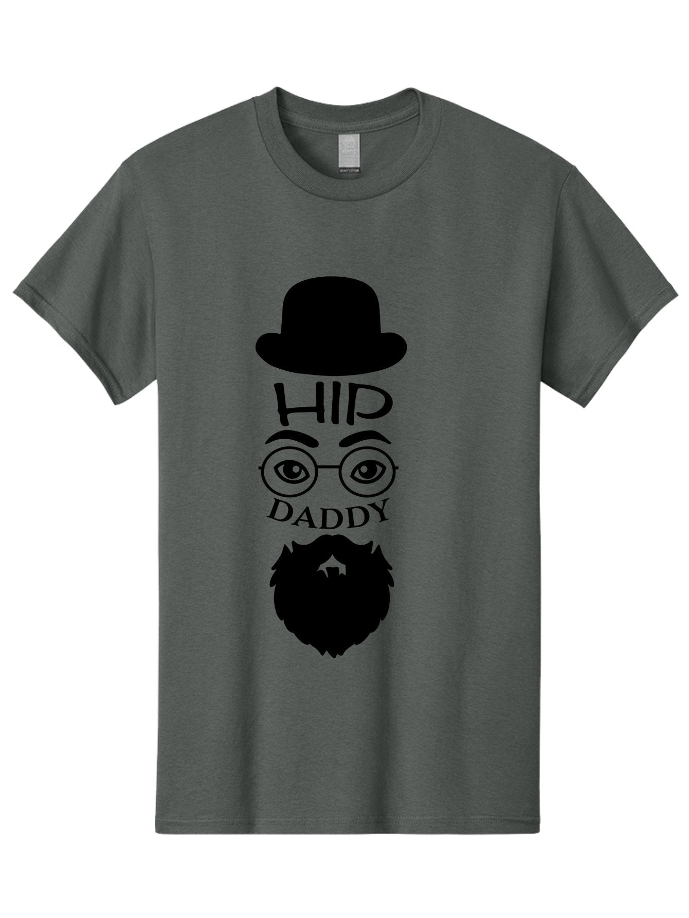 Hip-Daddy Men'S Graphic Tee, 100% Cotton, Comfortable Casual Summer Wear, Machine Washable, Hip Daddy, Bearded Man, Vintage Style, Round Glasses, Bowler Hat, Modern Daddy, Stylish Dad, Fashion Illustration, Hipster Daddy Aac820 14