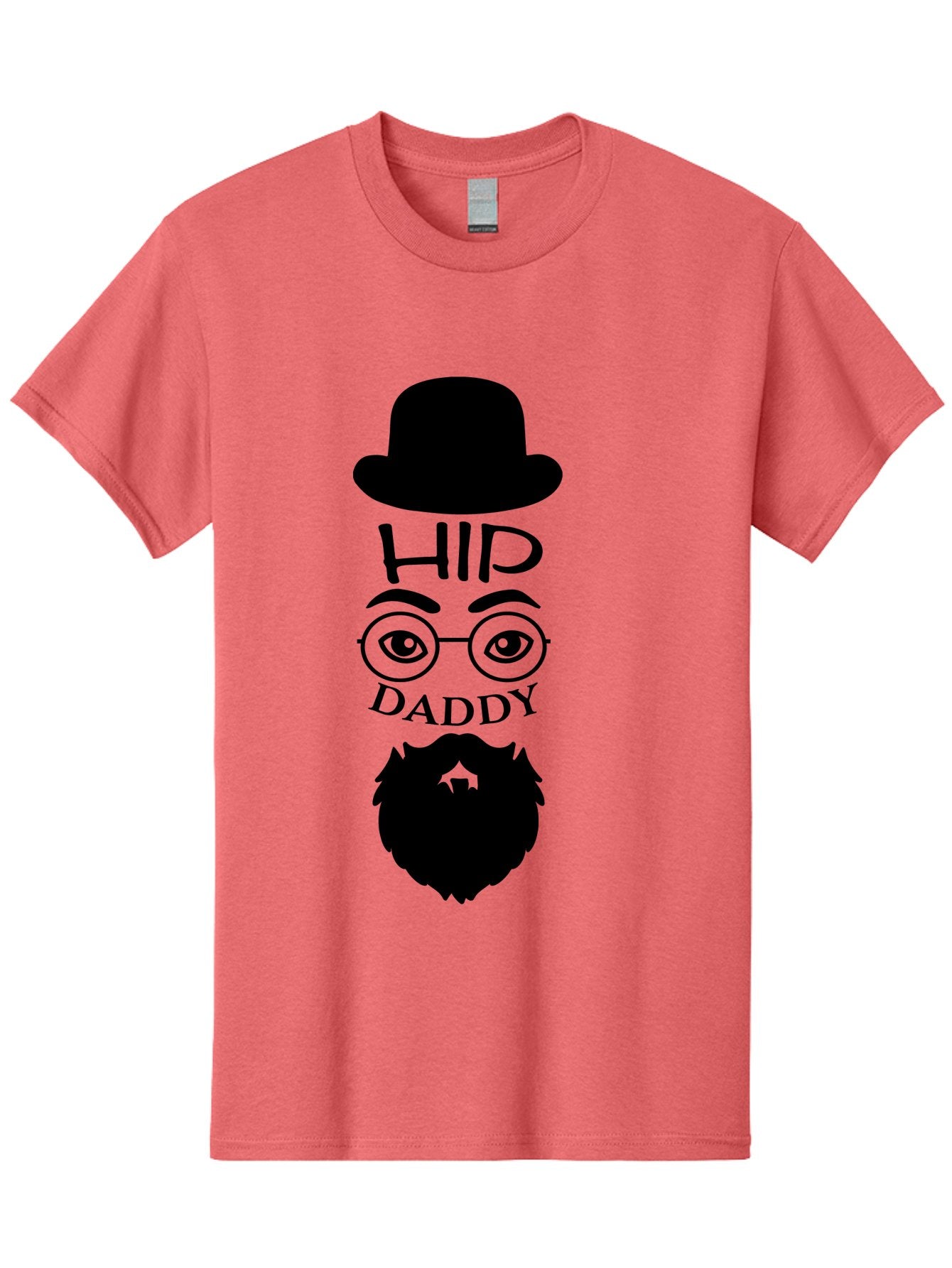 Hip-Daddy Men'S Graphic Tee, 100% Cotton, Comfortable Casual Summer Wear, Machine Washable, Hip Daddy, Bearded Man, Vintage Style, Round Glasses, Bowler Hat, Modern Daddy, Stylish Dad, Fashion Illustration, Hipster Daddy Aac820 10